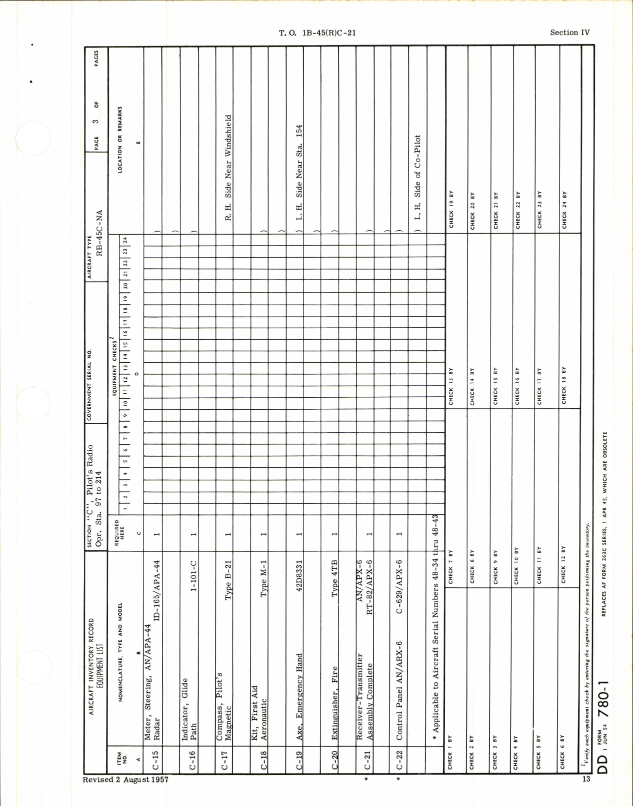 Sample page 7 from AirCorps Library document: Master Guide Aircraft Inventory Record for RB-45C-1 Airplanes