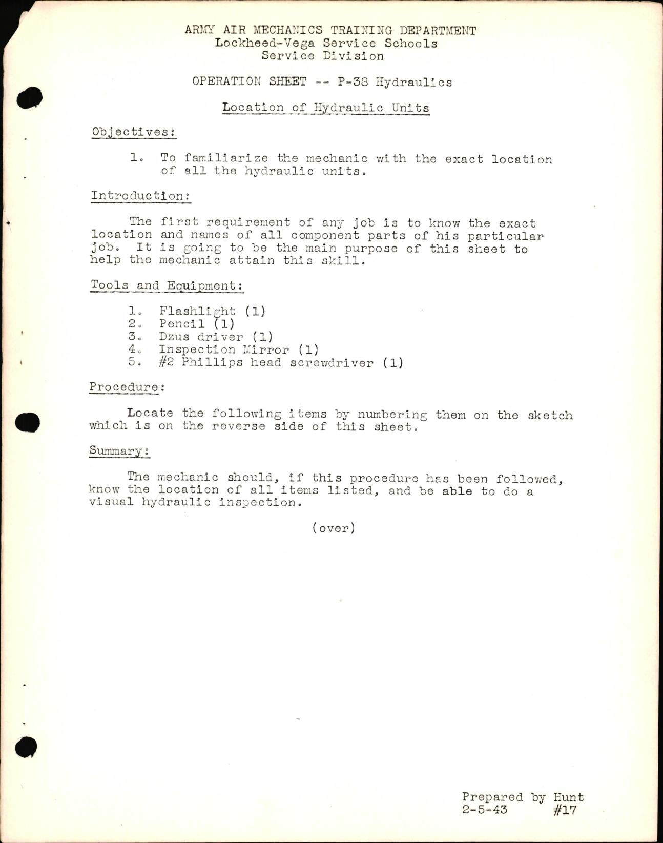 Sample page 1 from AirCorps Library document: P-38 Hydraulics, Location of Hydraulic Units