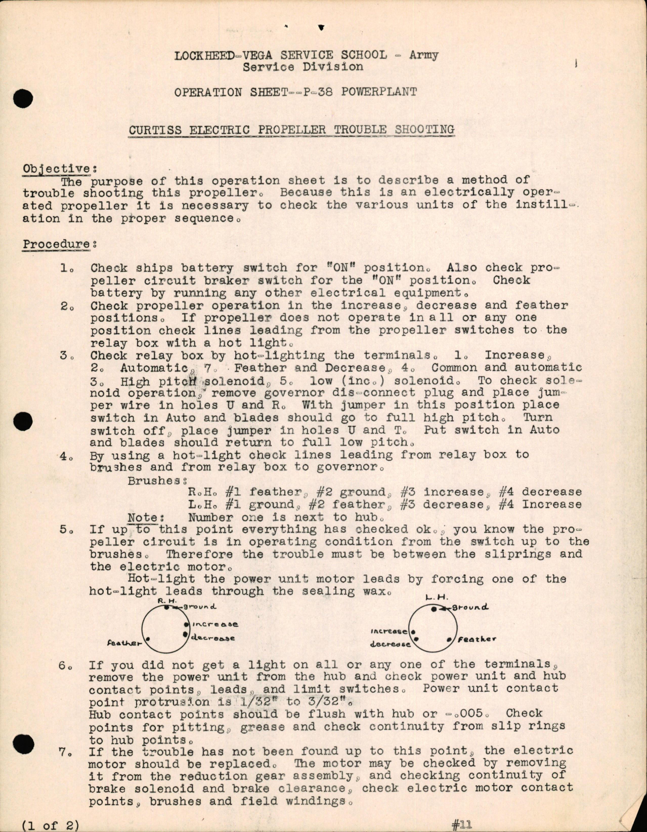 Sample page 1 from AirCorps Library document: P-38 Powerplant - Curtiss Electric Propeller Trouble Shooting