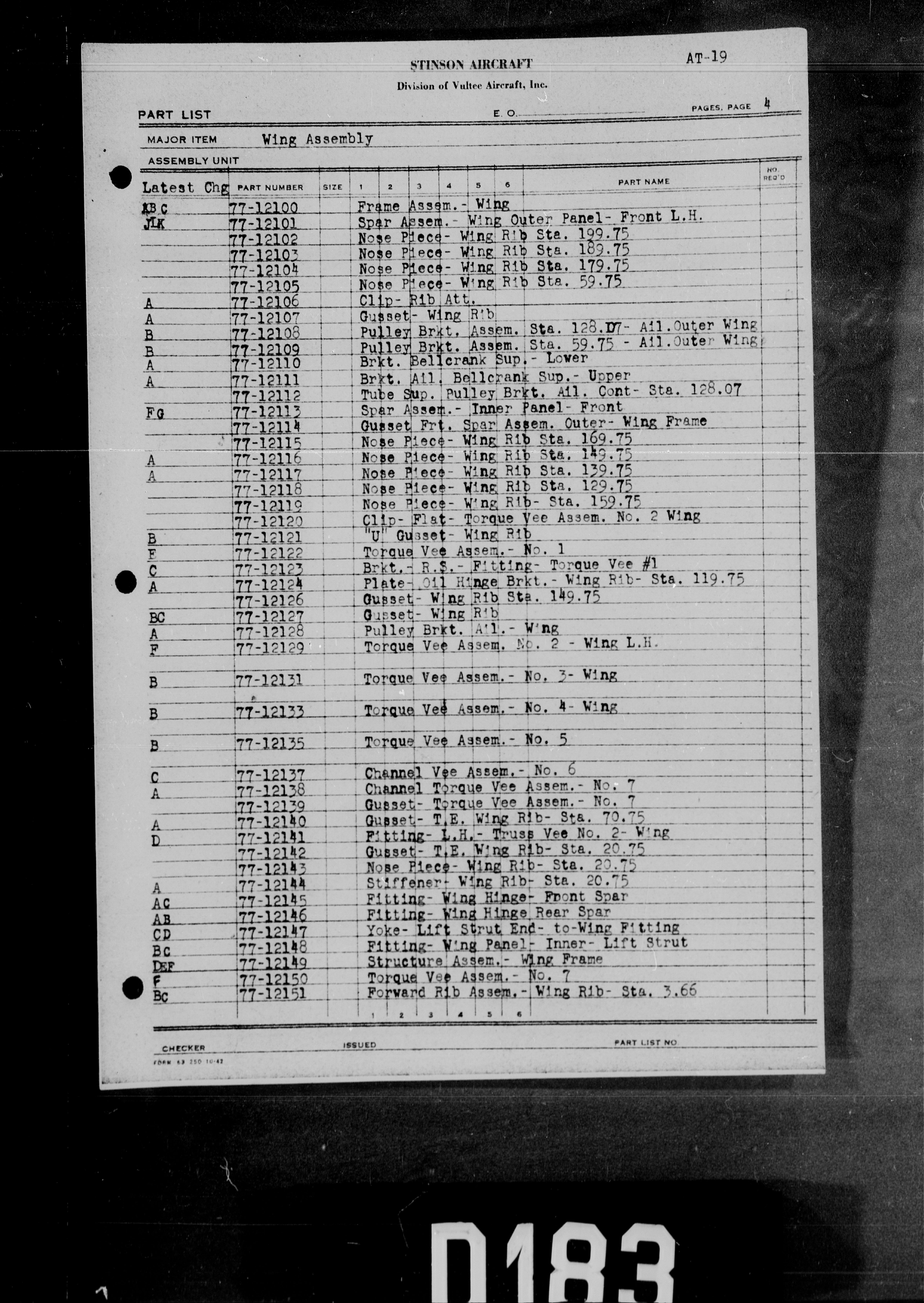 Sample page 5 from AirCorps Library document: AT-19 Parts List