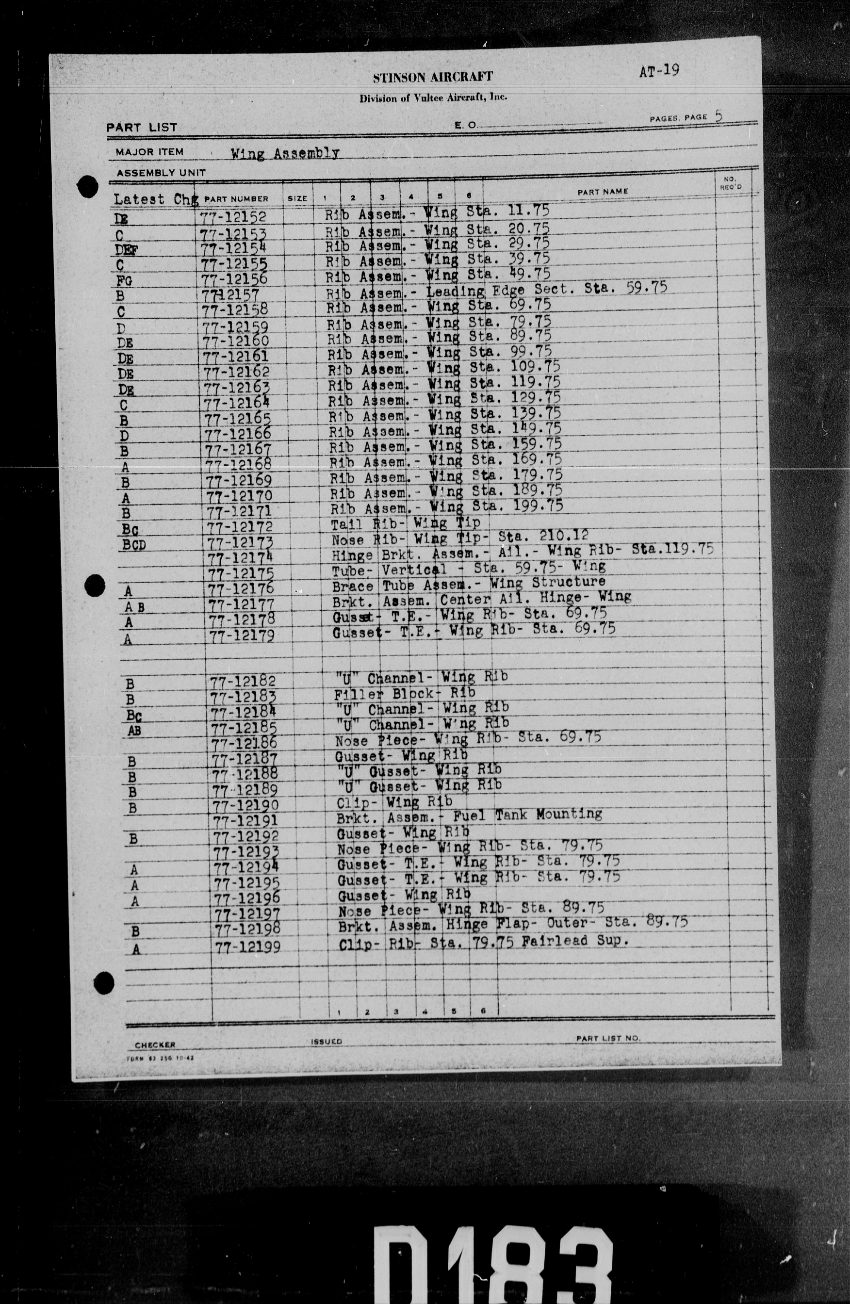 Sample page 6 from AirCorps Library document: AT-19 Parts List