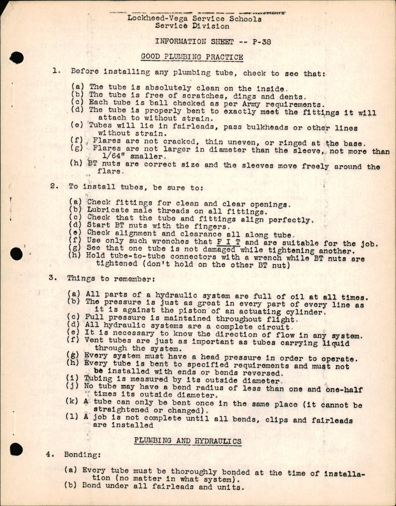 Sample page 1 from AirCorps Library document: P-38 Hydraulics - Good Plumbing Practice