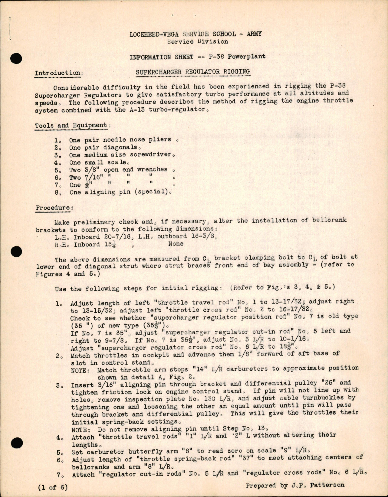 Sample page 1 from AirCorps Library document: P-38 Powerplant - Supercharger Regulator Rigging