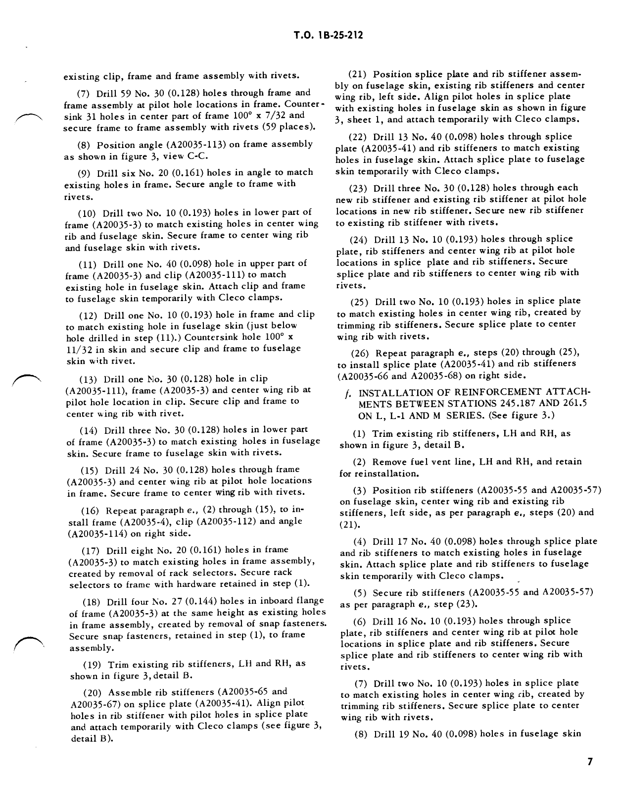 Sample page 7 from AirCorps Library document: Modification of Wing to Fuselage Attachment for B-25 Aircraft