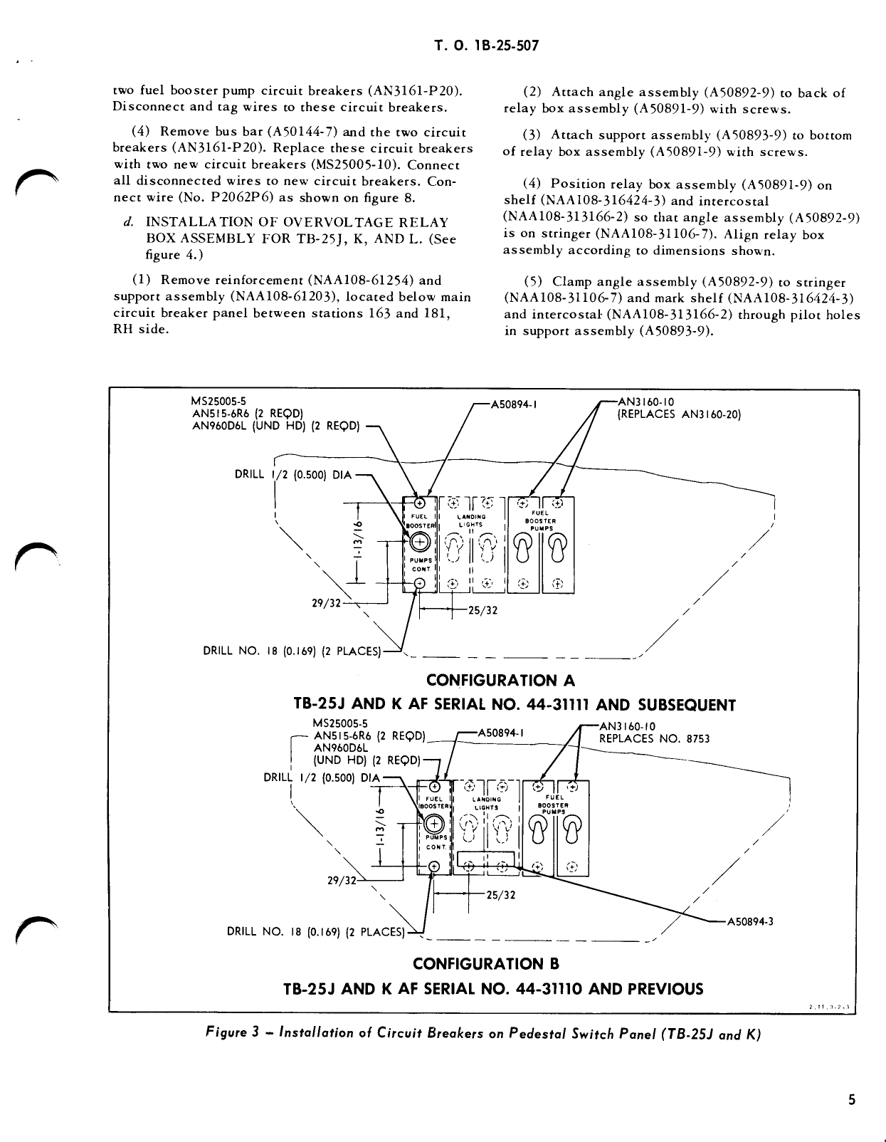 Sample page 5 from AirCorps Library document: Installation of Overvoltage Protection for Fuel Booster Pumps - B-25 Aircraft