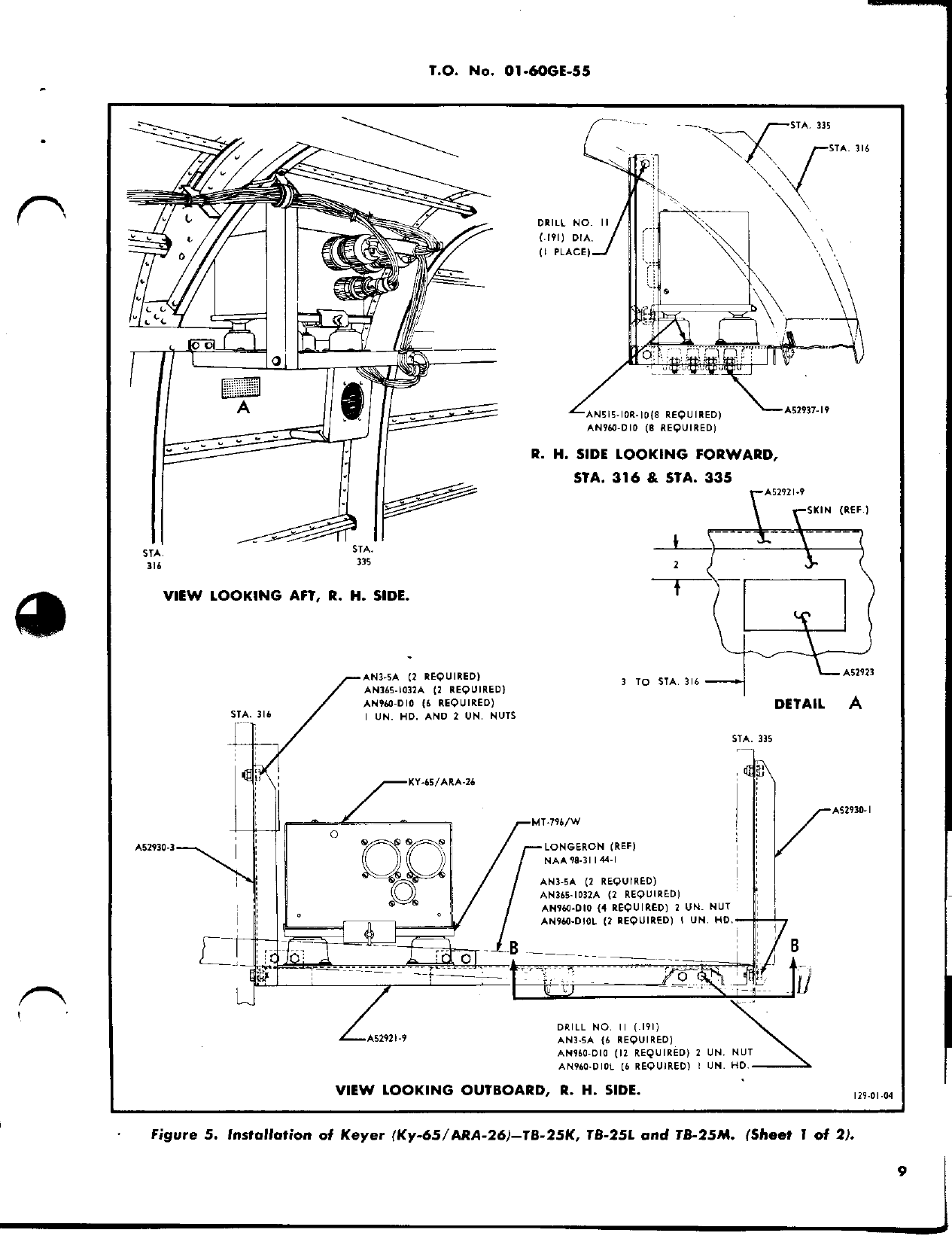 Sample page 9 from AirCorps Library document: Installation of Radio Set AN-ARC-27 and Control Keyer Group AN-AR-26---TB-25K, L, and M Aircraft