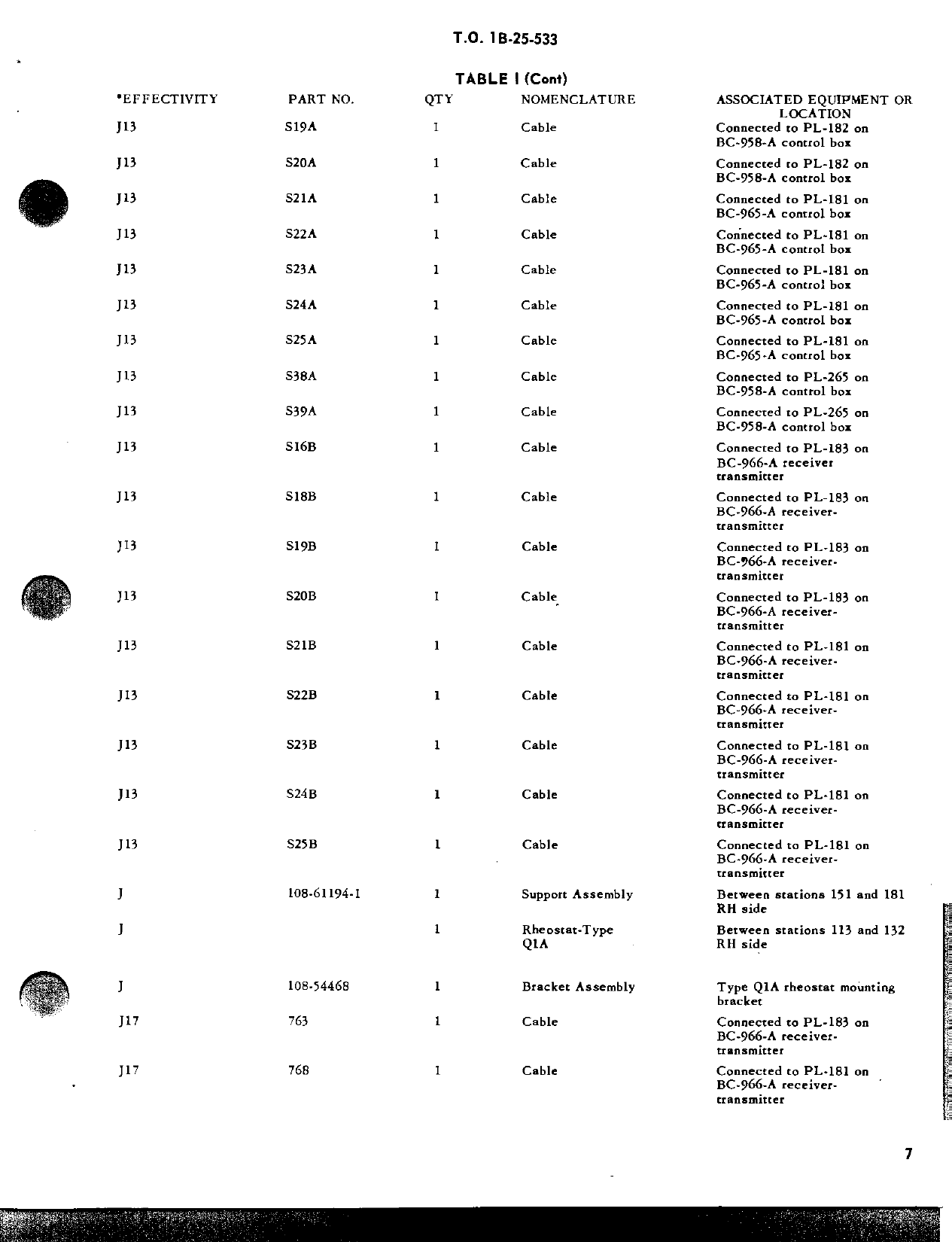Sample page 7 from AirCorps Library document: Installation of AN-APX-6 or AN-APX-25 - All B-25 Series Aircraft