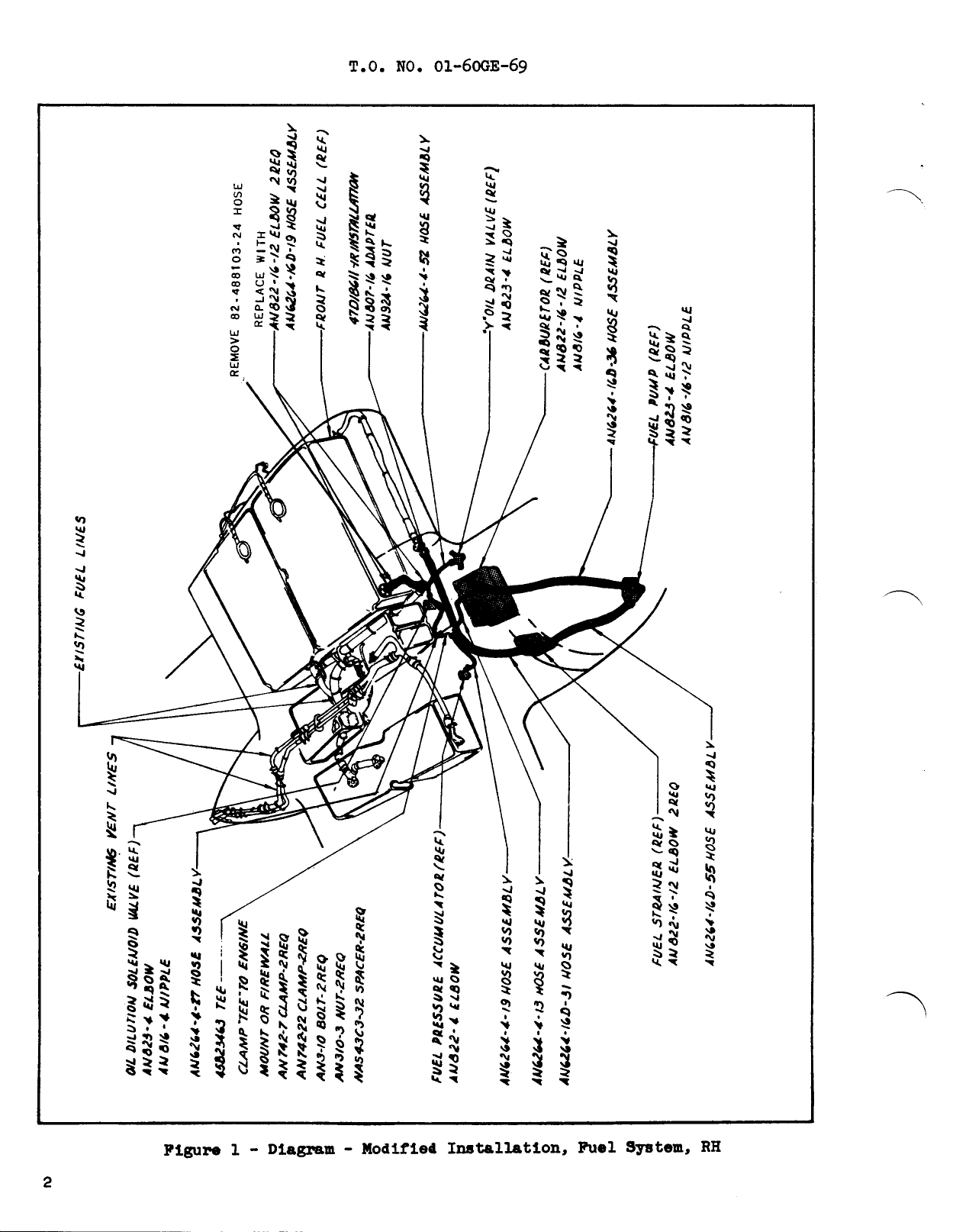 Sample page 2 from AirCorps Library document: Replacement of Engine Section Fuel Lines All B-25 Series (North American)