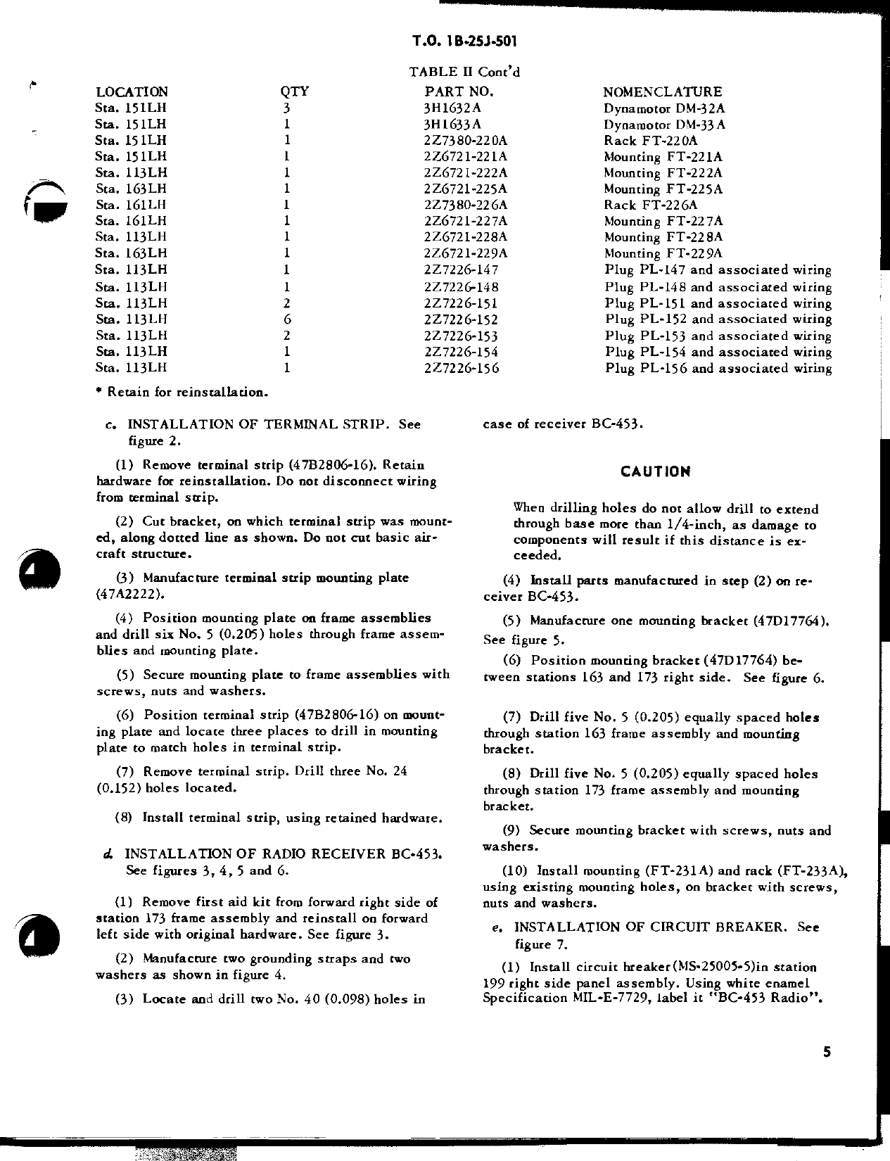 Sample page 5 from AirCorps Library document: Installation of Radio Set AN-ARC-27 and Control Keyer Group AN-ARA-26, B-25J Aircraft