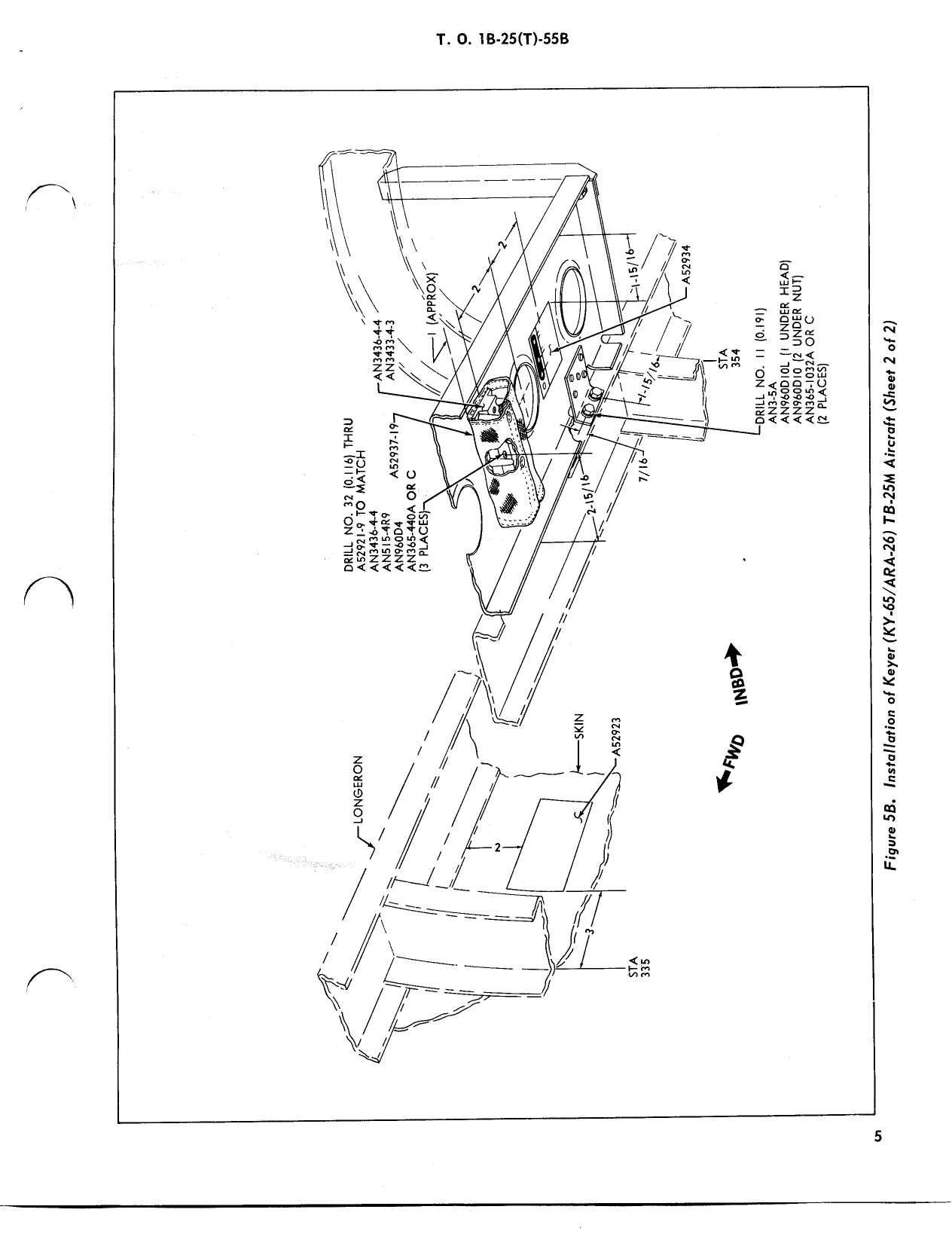 Sample page 5 from AirCorps Library document: Installation of Radio Set AN-ARC-27 and Control Keyer Group AN-ARA-26, TB-25K, L, and M Aircraft