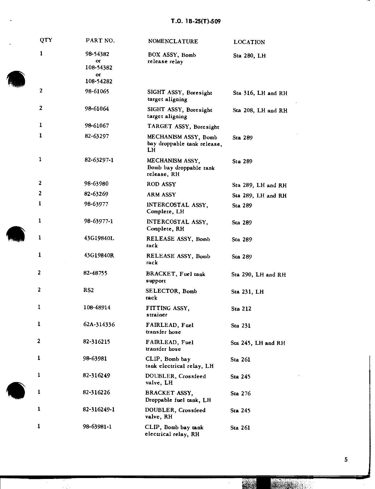 Sample page 5 from AirCorps Library document: Removal of Excess Armament and Auxiliary Fuel System Components in Bomb Bay of TB-25J, K and N Aircraft