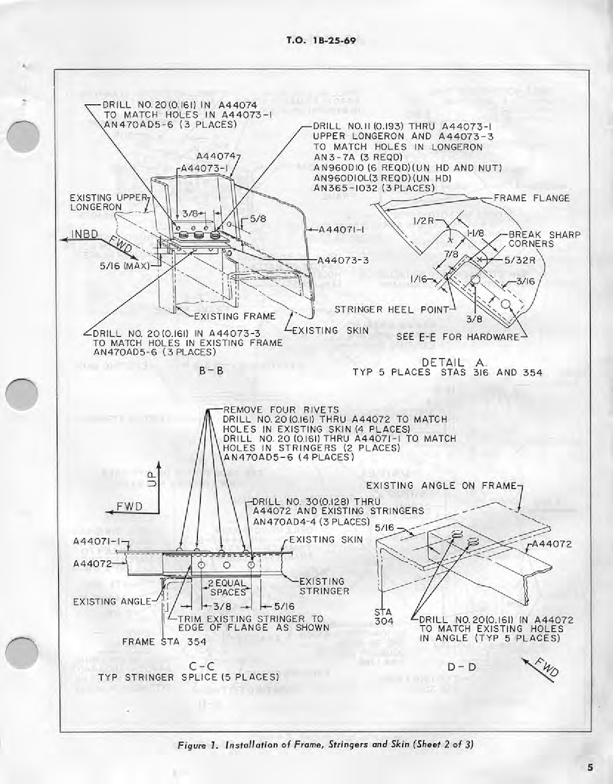 Sample page 5 from AirCorps Library document: Removal of Life Raft Compartment and Release Mechanism, B-25 Aircraft