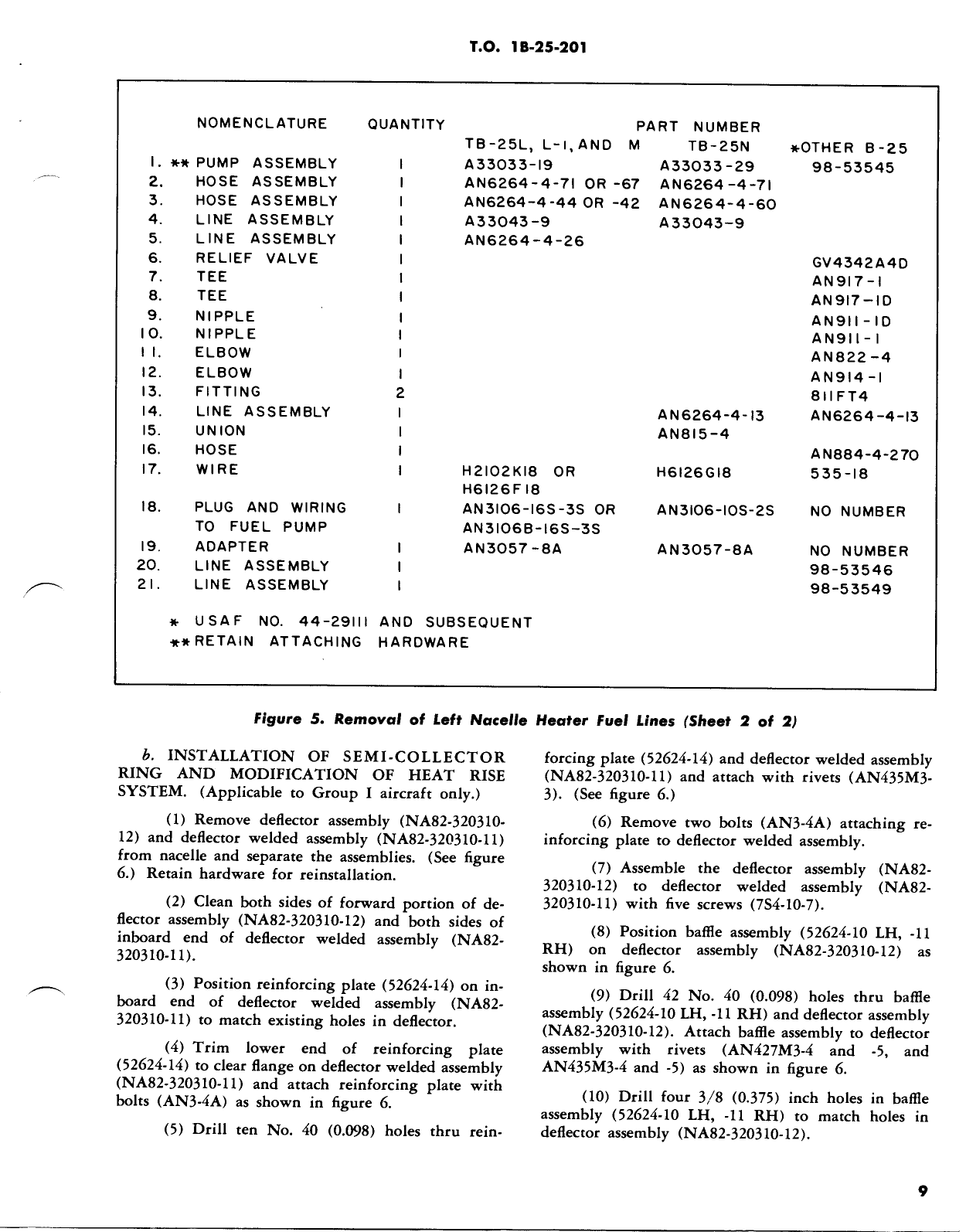 Sample page 9 from AirCorps Library document:  Installation of Bendix Carburetor (PR48A4) Part No. 391497-1, B-25 Model Aircraft
