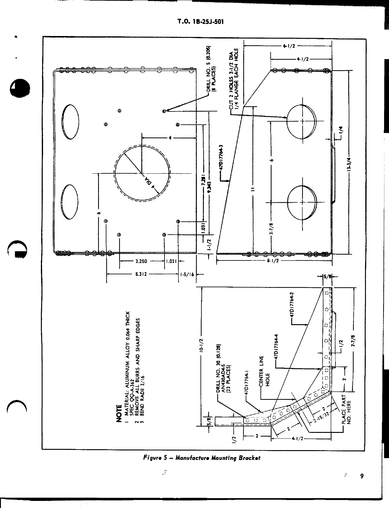 Sample page 9 from AirCorps Library document: Installation of Radio Set AN-ARC-27 and Control Keyer Group AN-ARA-26, B-25J Aircraft