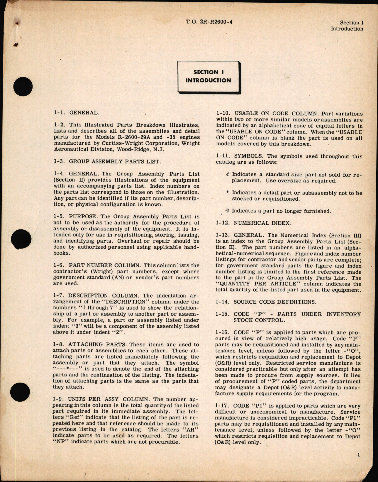 Sample page 5 from AirCorps Library document: Illustrated Parts Breakdown for Model R-2600-29A, -35 Aircraft Engines
