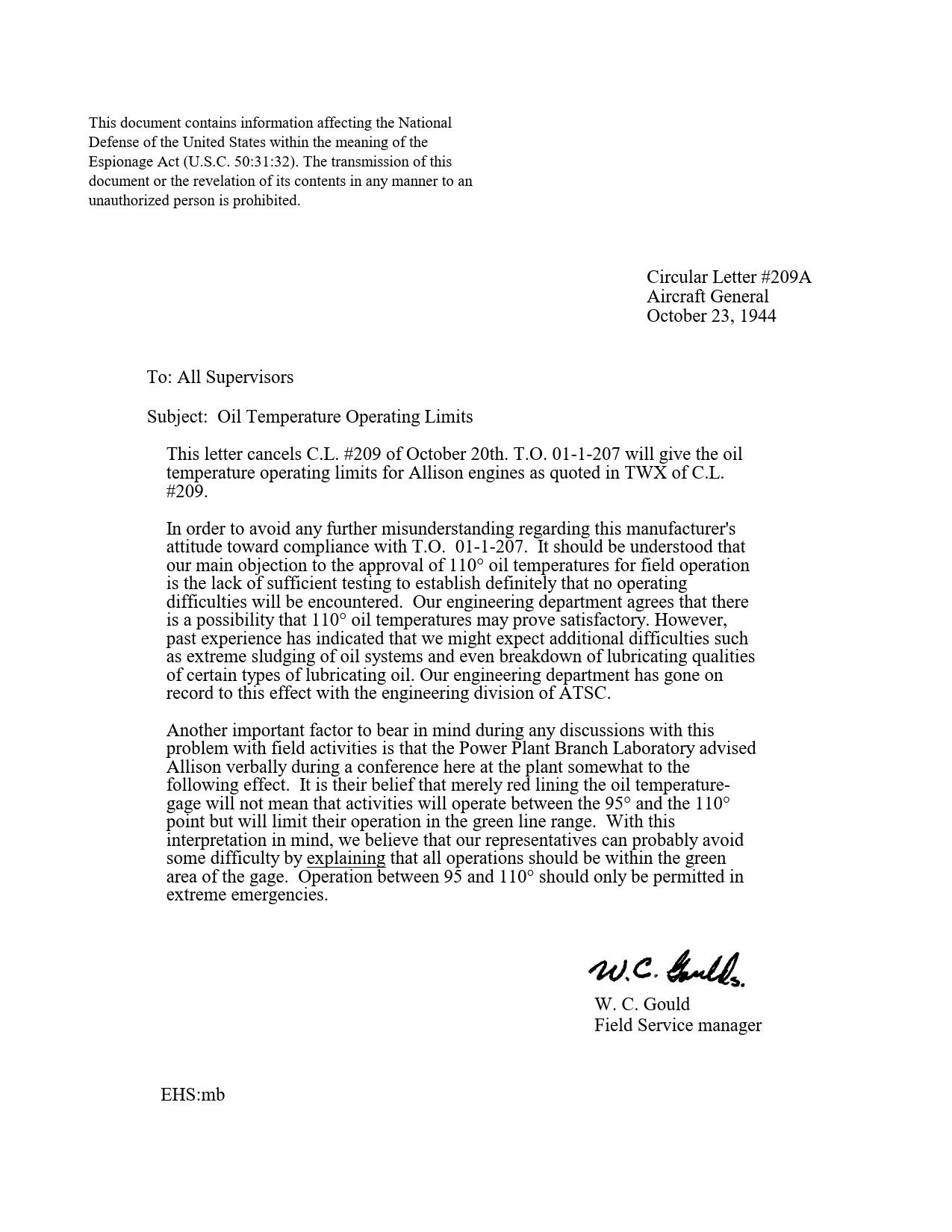 Sample page 1 from AirCorps Library document: Oil Temperature Operating Limits