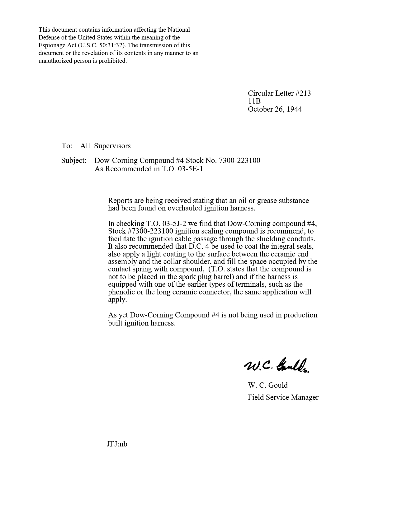 Sample page 1 from AirCorps Library document: Dow-Corning Compound #4 Stock No. 7300-223100 as Recommended in T.O. 03-5E-1