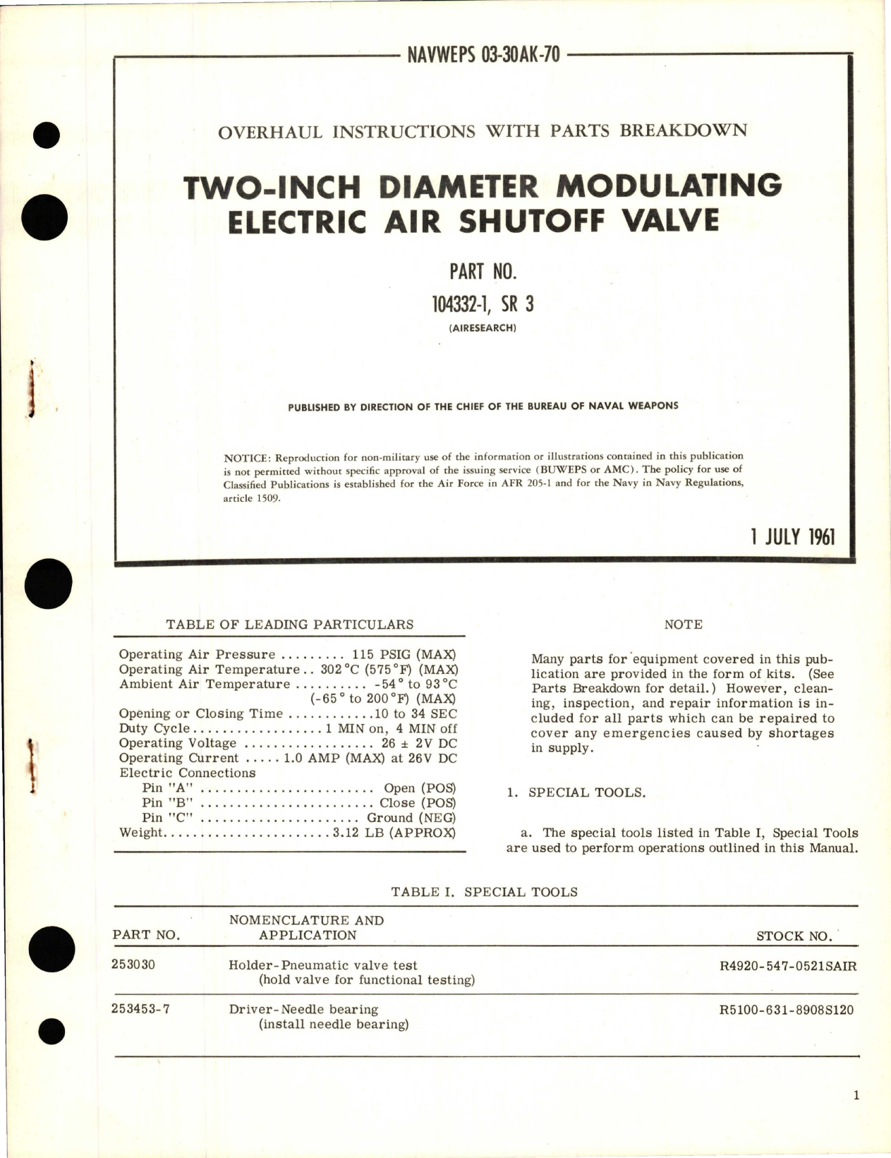 Sample page 1 from AirCorps Library document: Overhaul Instructions with Parts Breakdown for 2