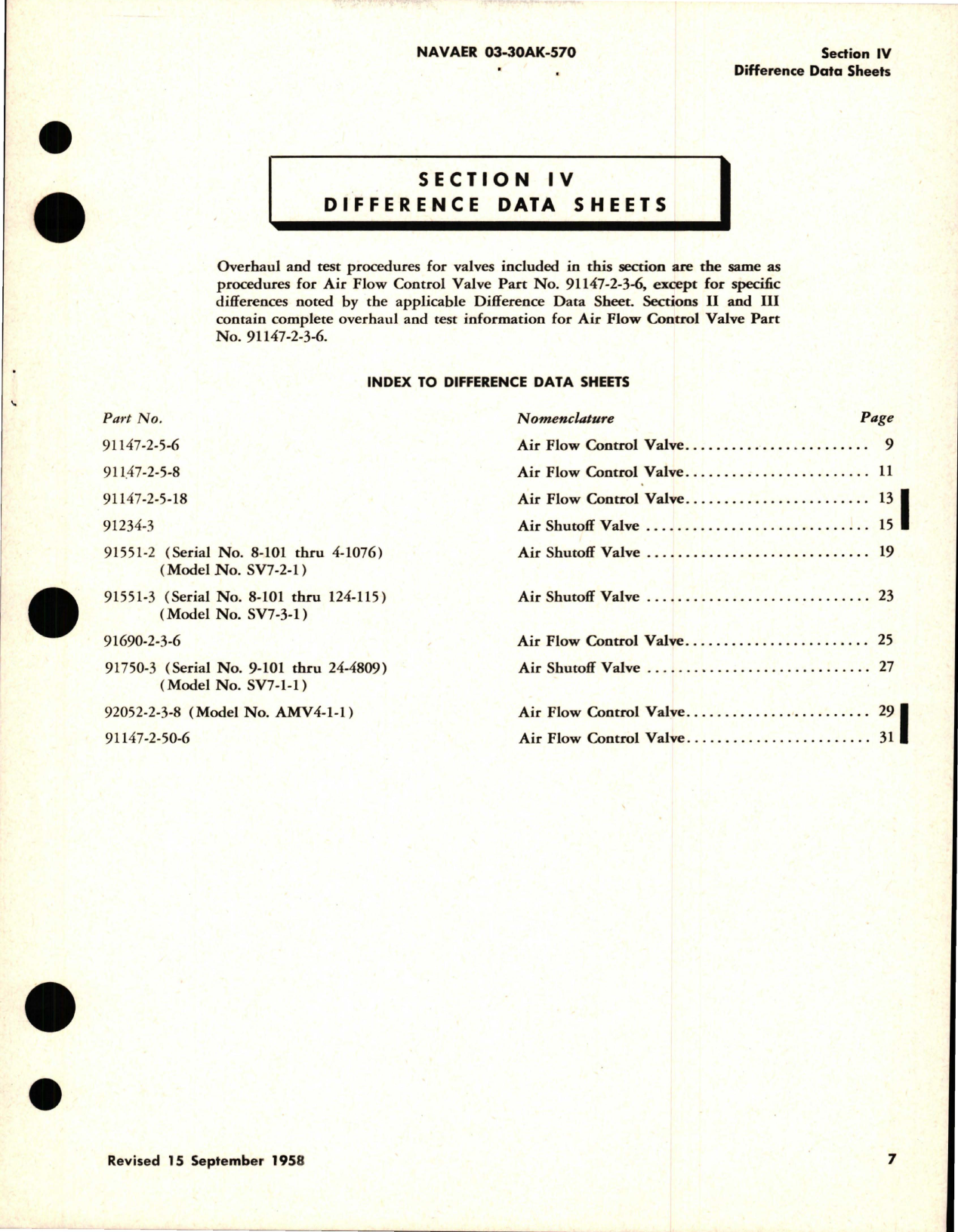 Sample page 7 from AirCorps Library document: Overhaul Instructions for Air Flow Control and Shutoff Valves - Models SV7-2, SV7-3, SV7-1, and AMV4-1-1