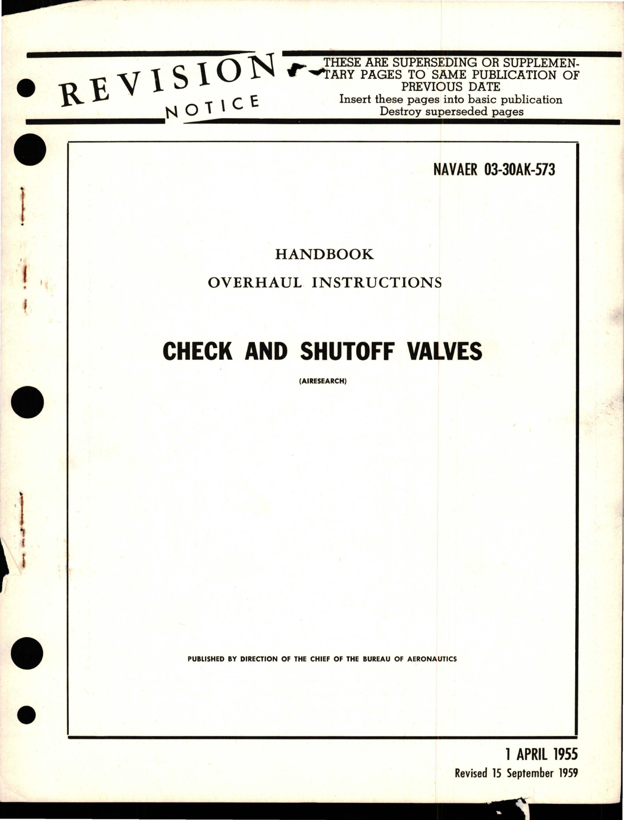 Sample page 1 from AirCorps Library document: Overhaul Instructions for Check and Shutoff Valves