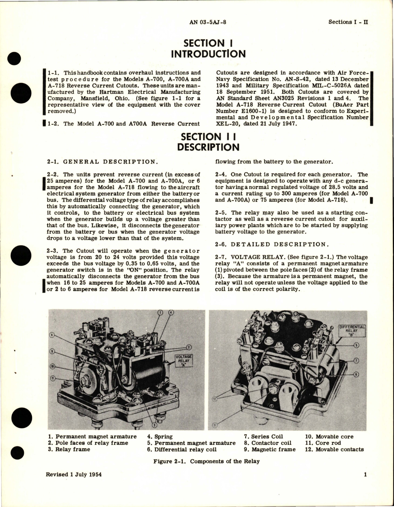 Sample page 5 from AirCorps Library document: Overhaul Instructions for Reverse Current Cutout - AN 3025-1 - Models A-700, A-700A, and A-718