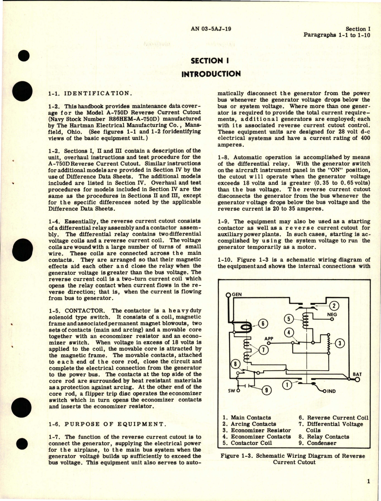 Sample page 5 from AirCorps Library document: Overhaul Instructions for Reverse Current Cutout - Model A-750D, Contractors - Models A-751D and A-751E