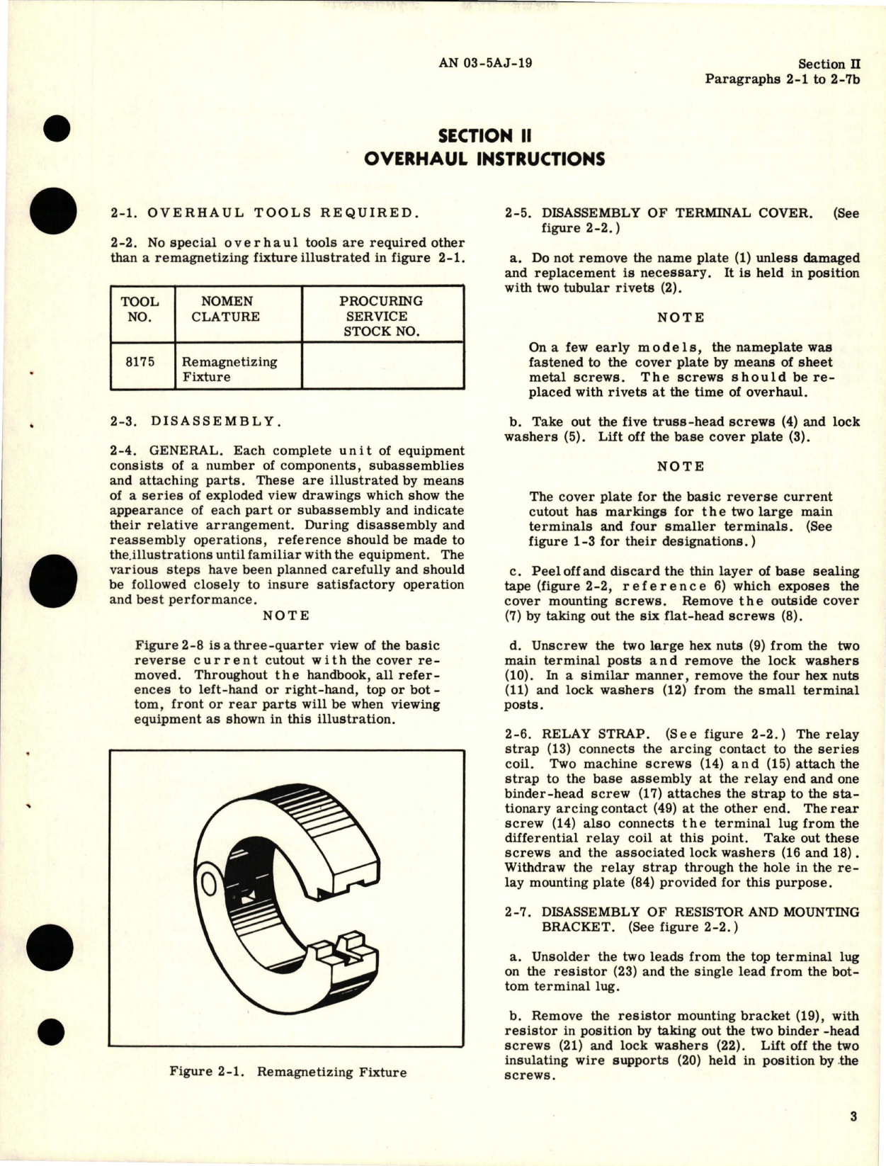 Sample page 7 from AirCorps Library document: Overhaul Instructions for Reverse Current Cutout - Model A-750D, Contractors - Models A-751D and A-751E