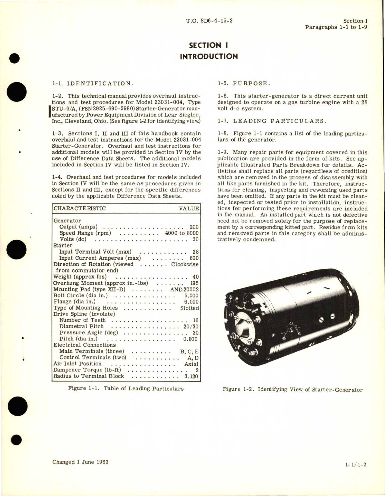 Sample page 5 from AirCorps Library document: Overhaul Instructions for Starter-Generator - Type STU-6 A - Model 23031-004