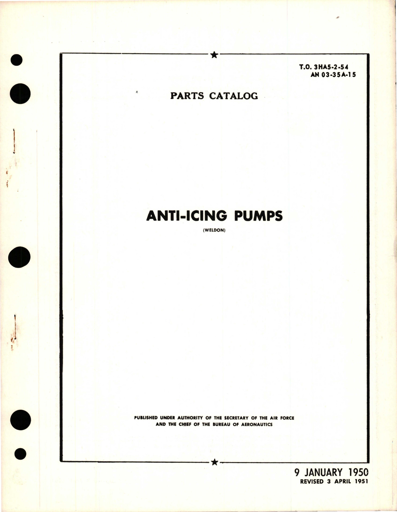 Sample page 1 from AirCorps Library document: Parts Catalog for Anti-Icing Pumps
