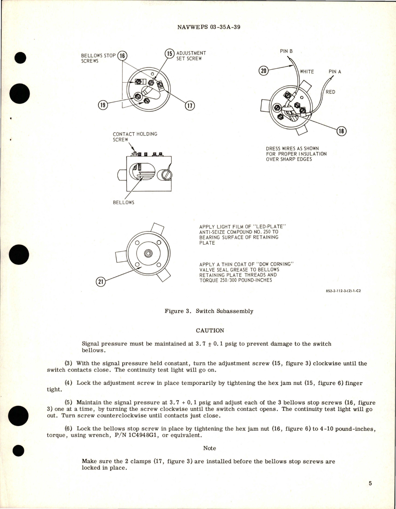 Sample page 7 from AirCorps Library document: Overhaul Instructions with Parts Breakdown for Anti-Icing Pressure Indicating Switch - Model CG123901 - Part 576C60P3