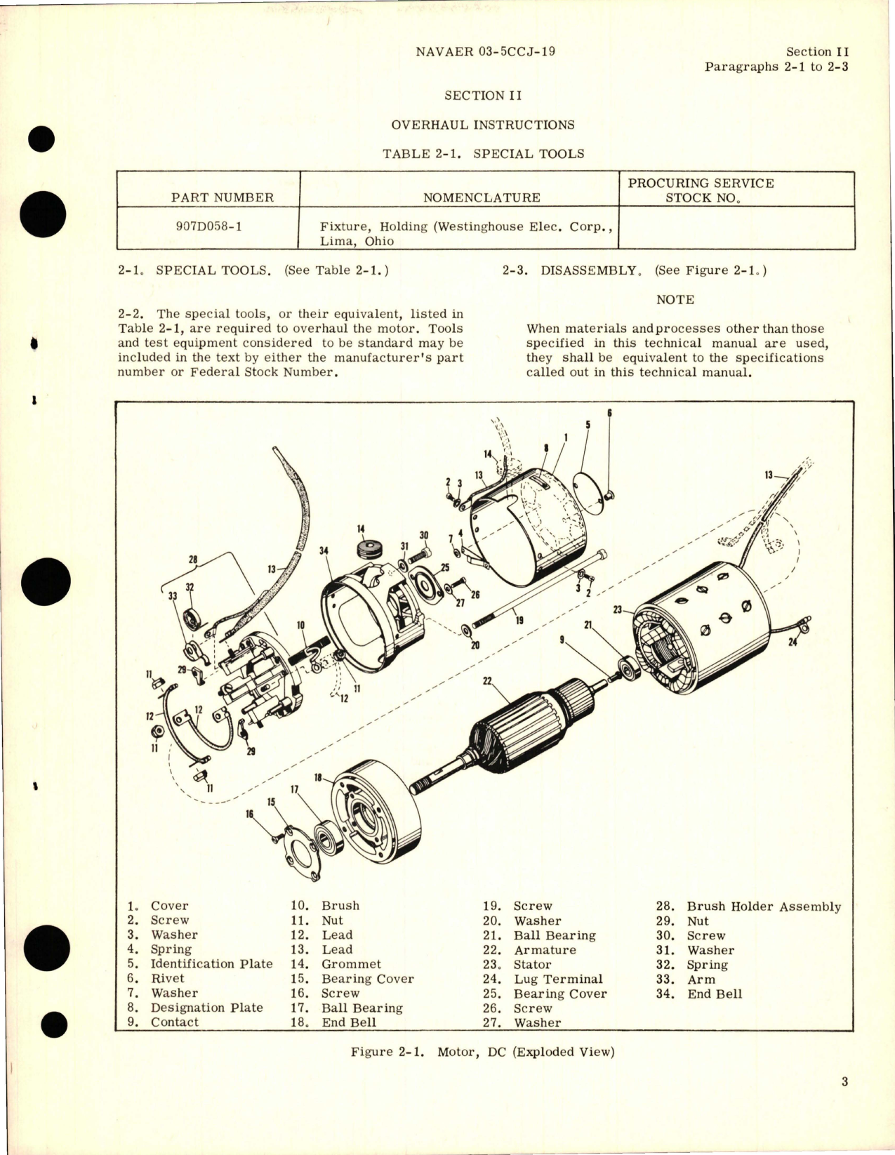 Sample page 7 from AirCorps Library document: Overhaul Instructions for DC Motor - Part 906D068-1