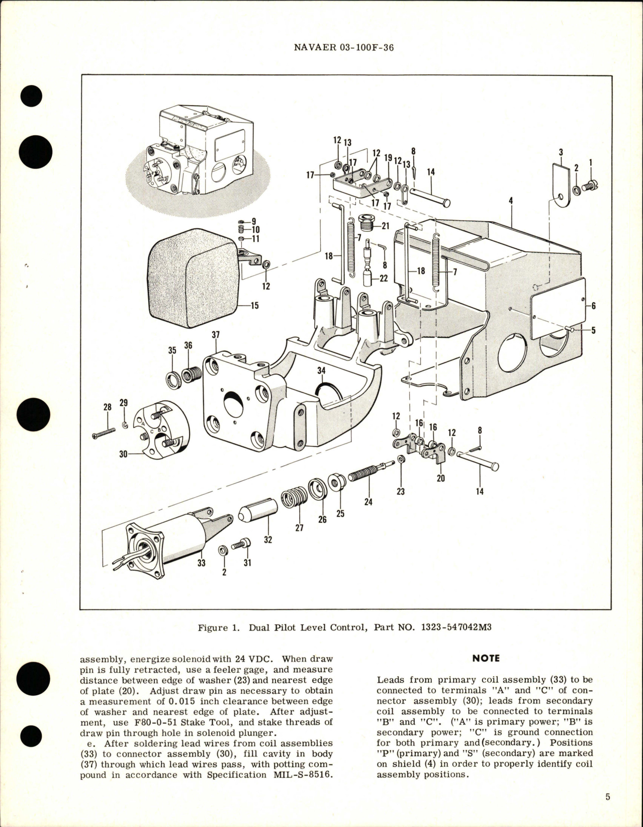 Sample page 5 from AirCorps Library document: Overhaul Instructions with Parts Breakdown for Duel Pilot Level Control Valve - Part 1323-547042M3