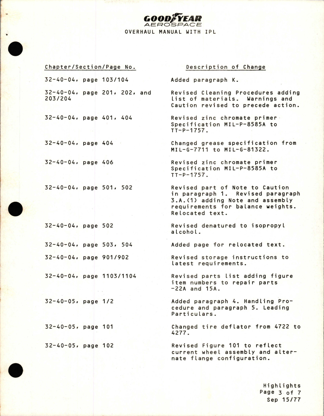 Sample page 5 from AirCorps Library document: Overhaul Manual with Illustrated Parts List for Nose Wheel, Main Wheel and Brake Assembly