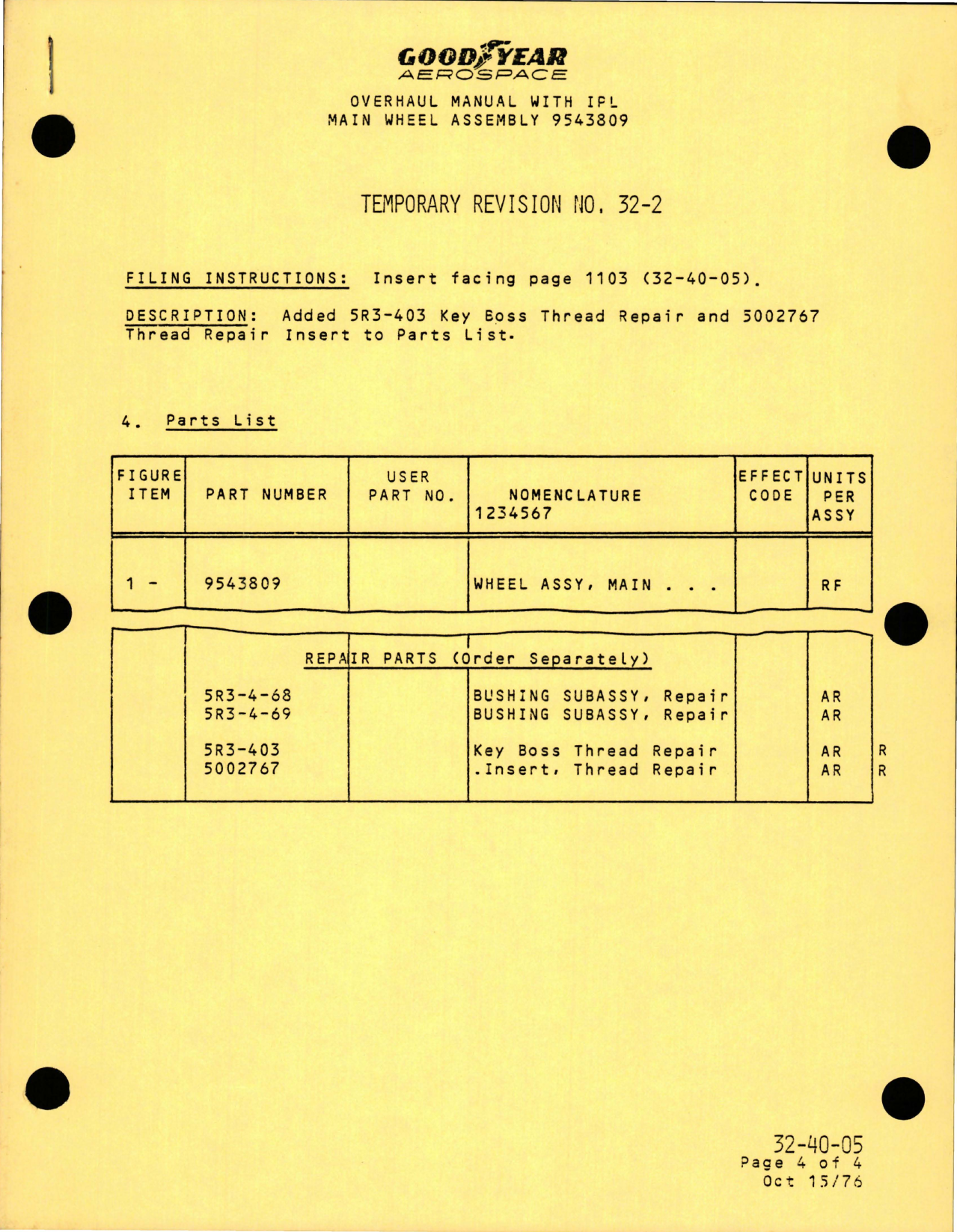 Sample page 9 from AirCorps Library document: Overhaul with Illustrated Parts List for Nose Wheel, Main Wheel, and Brake Assemblies