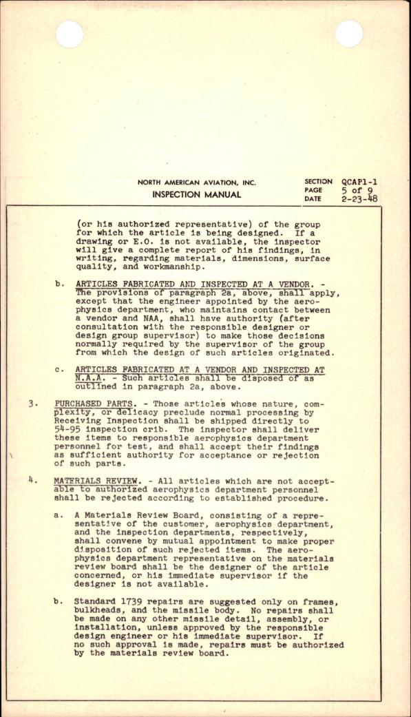 Sample page 5 from AirCorps Library document: Aerophysics Inspection Procedure