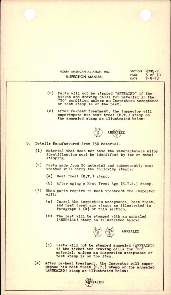 Sample page 5 from AirCorps Library document: Part Numbering and Inspection Stamps