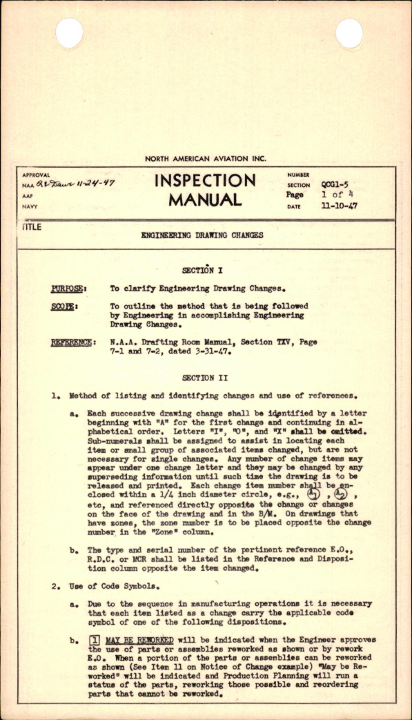 Sample page 1 from AirCorps Library document: Engineering Drawing Changes