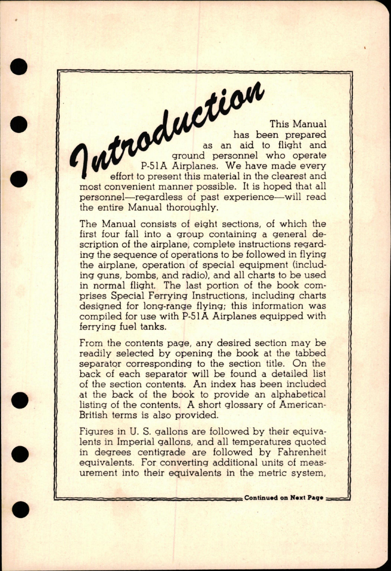 Sample page 7 from AirCorps Library document: Flight Manual for Mustang P-51A