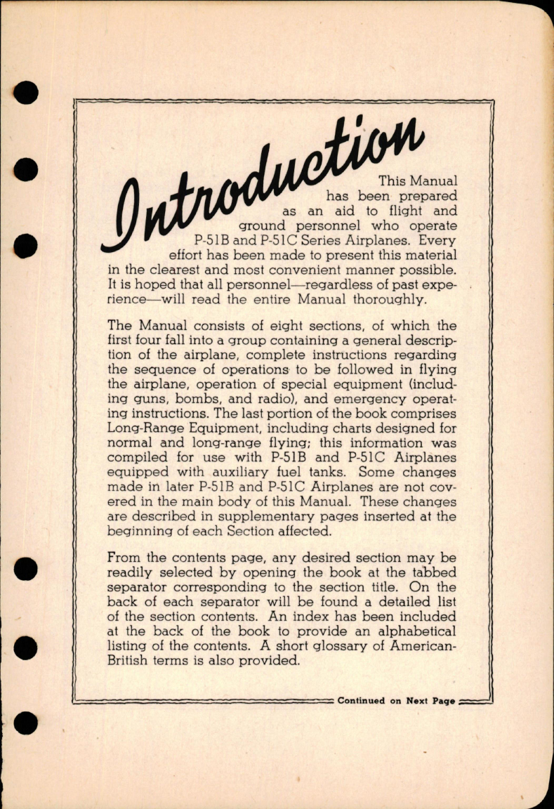 Sample page 7 from AirCorps Library document: Flight Manual for Mustang P-51B and P-51C