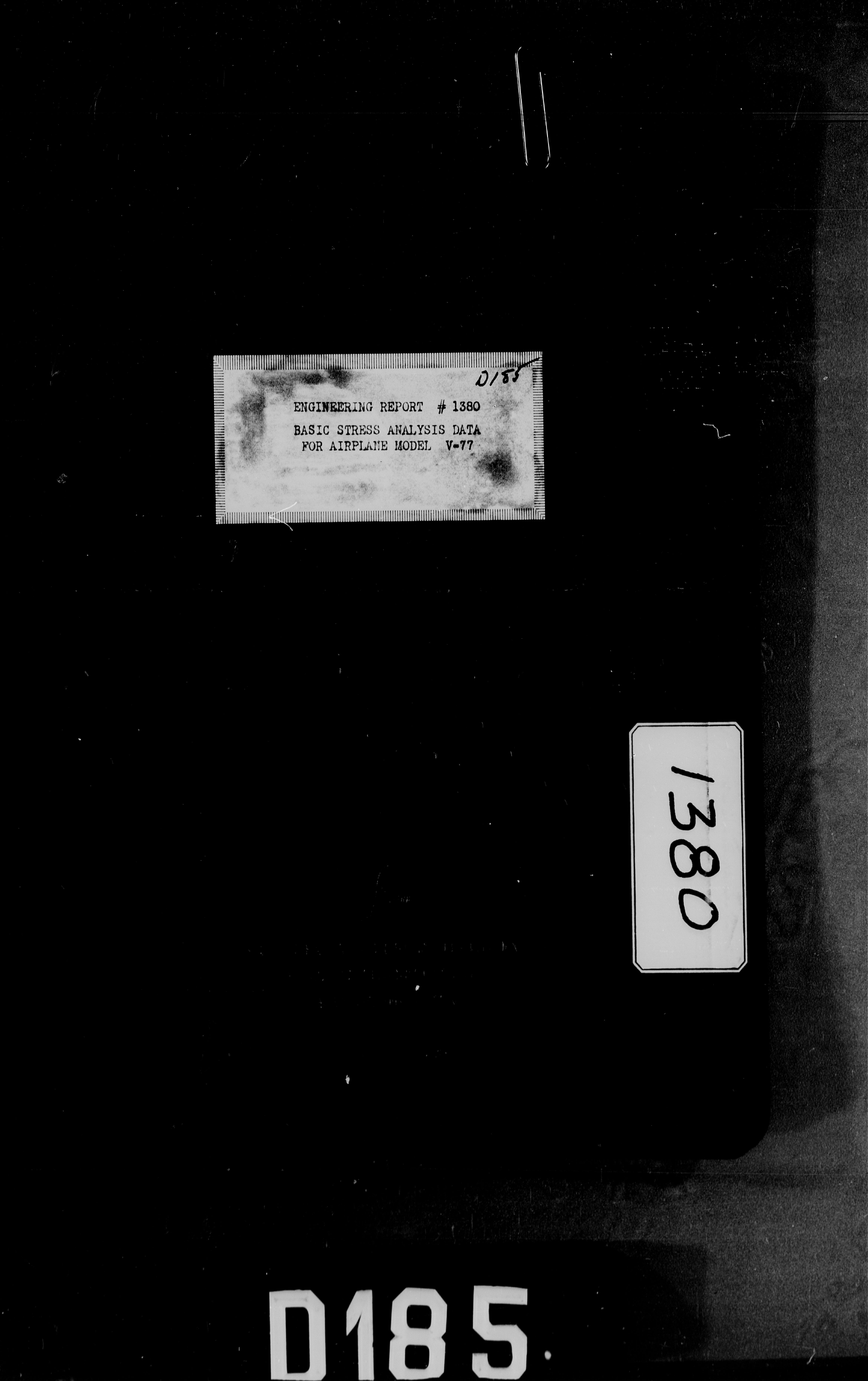 Sample page 1 from AirCorps Library document: Basic Stress Analysis Data for Model V-77