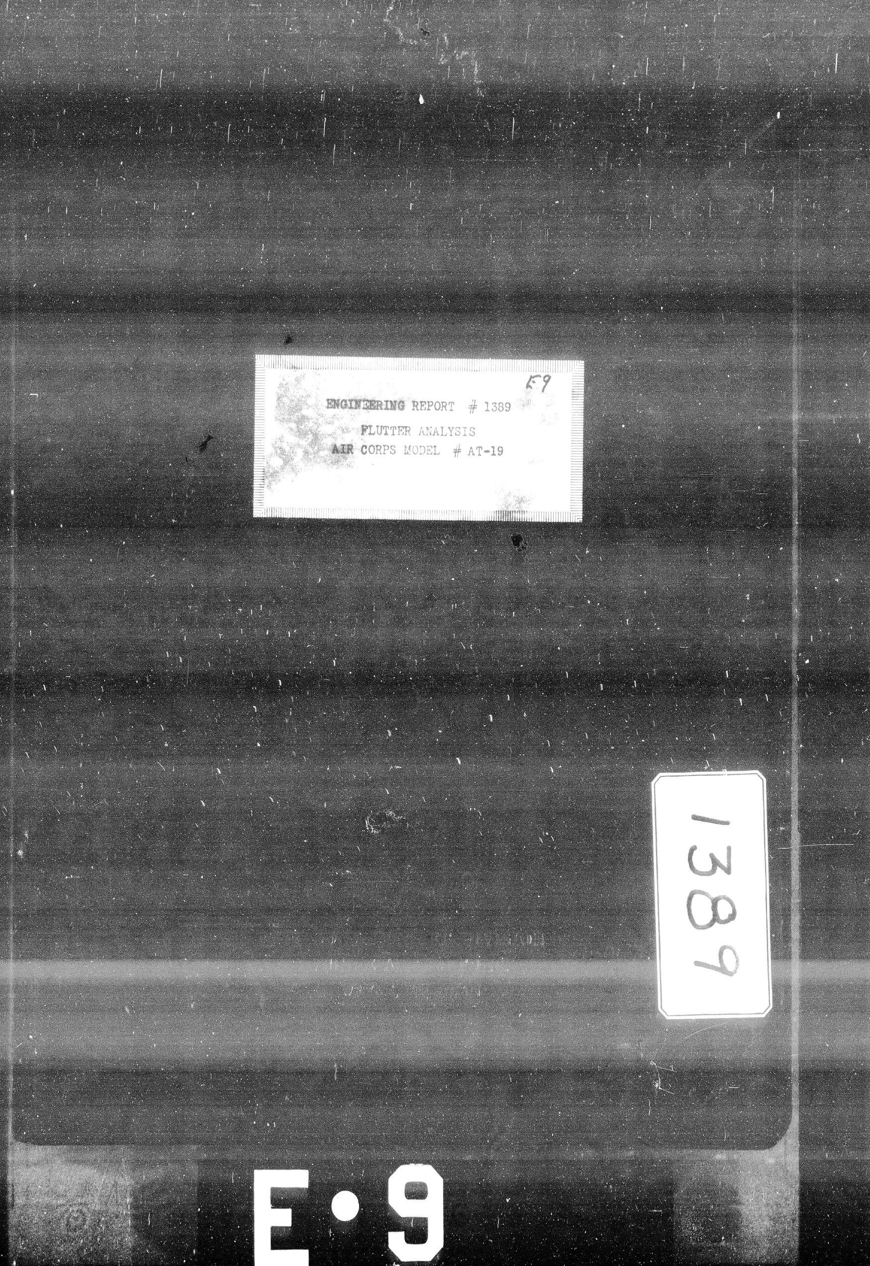 Sample page 1 from AirCorps Library document: Flutter Analysis for Air Corps Model AT-19