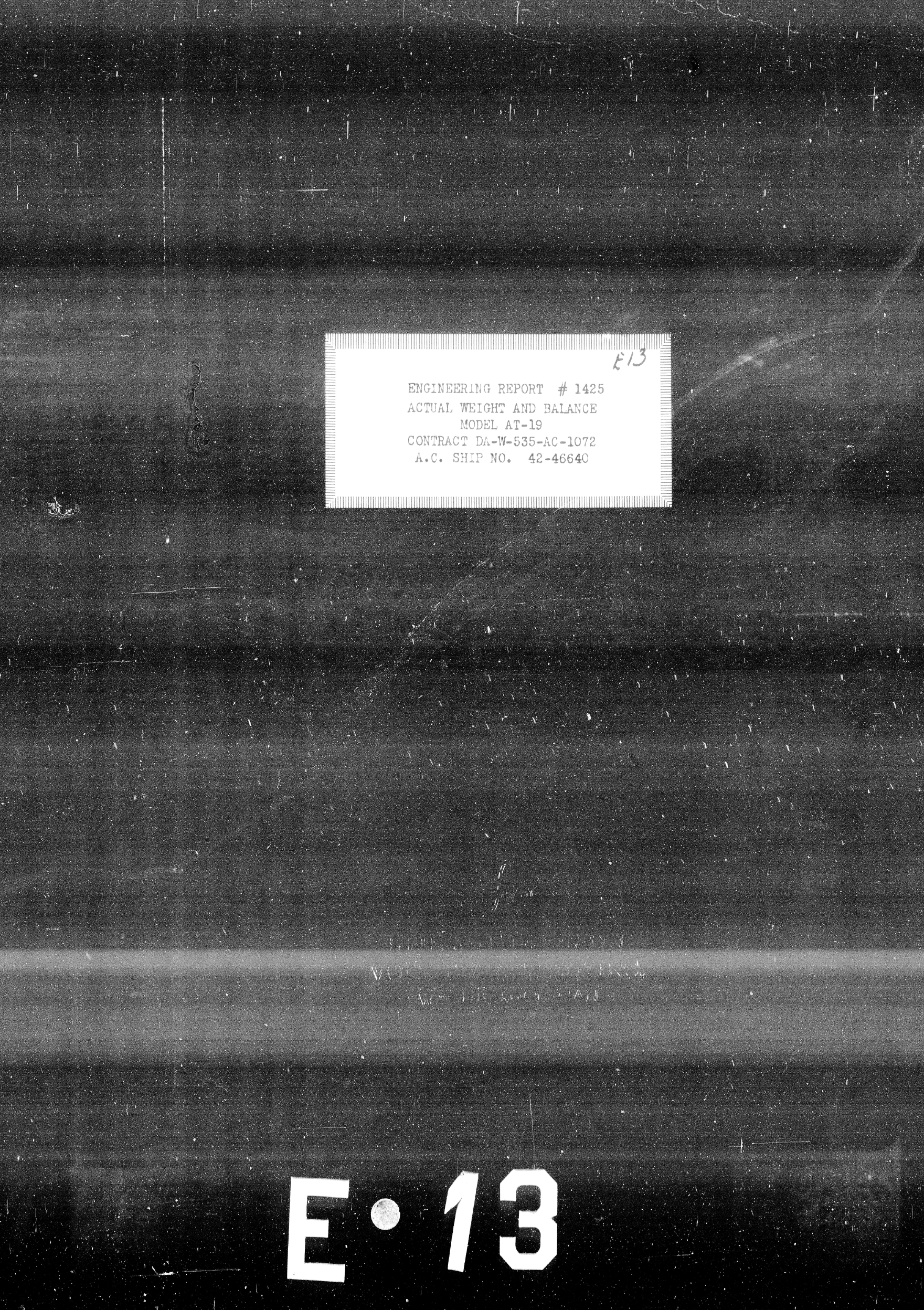 Sample page 1 from AirCorps Library document: Actual Weight and Balance for Model AT-19