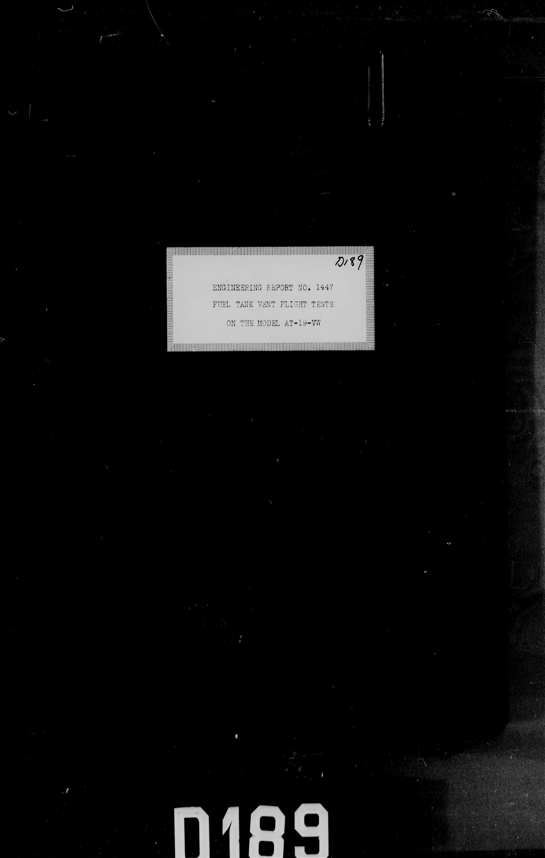 Sample page 1 from AirCorps Library document: Fuel Tank Vent Flight Tests on Model AT-19-VR