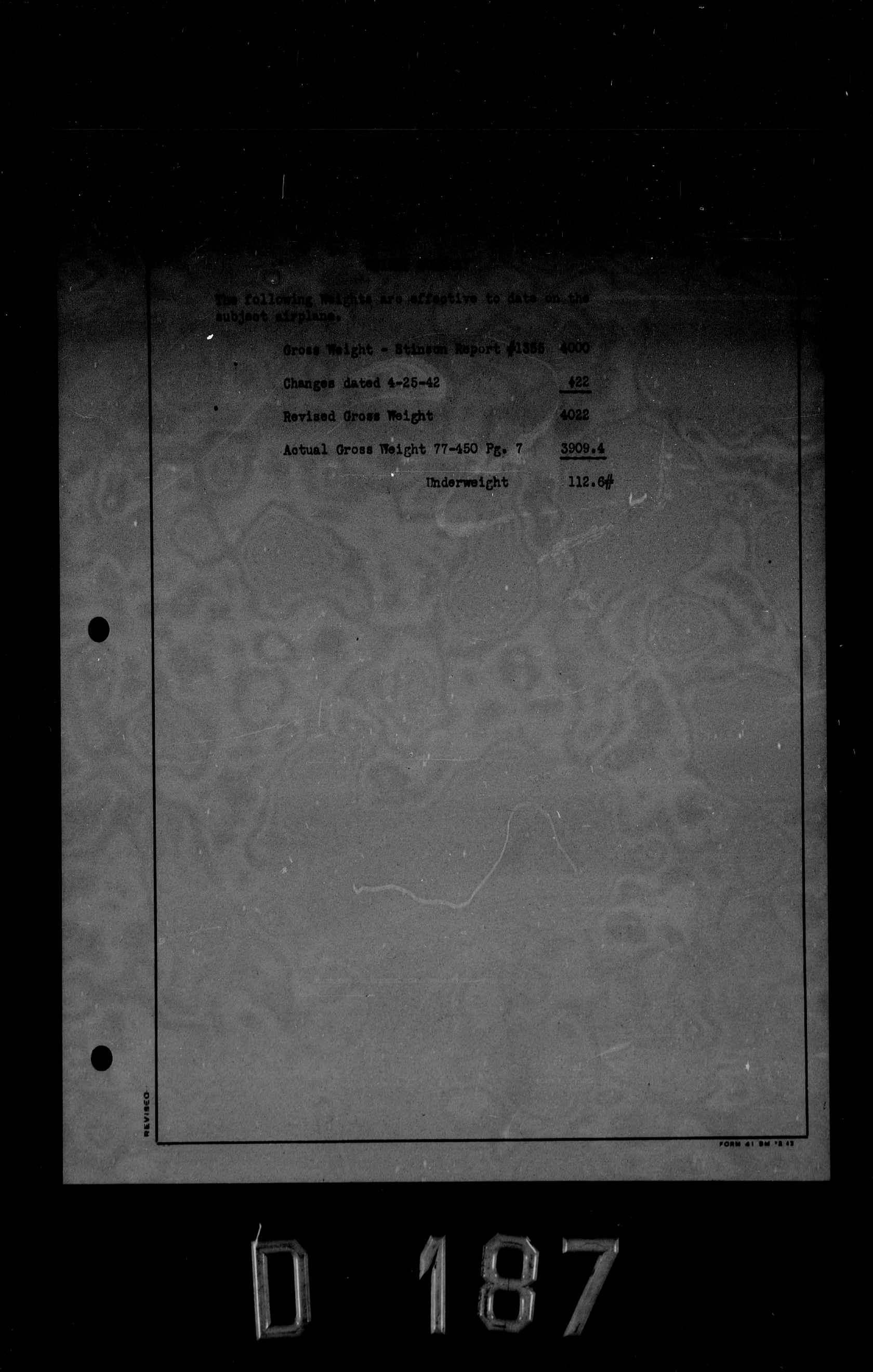 Sample page 5 from AirCorps Library document: Actual Weight and Balance for Model AT-19