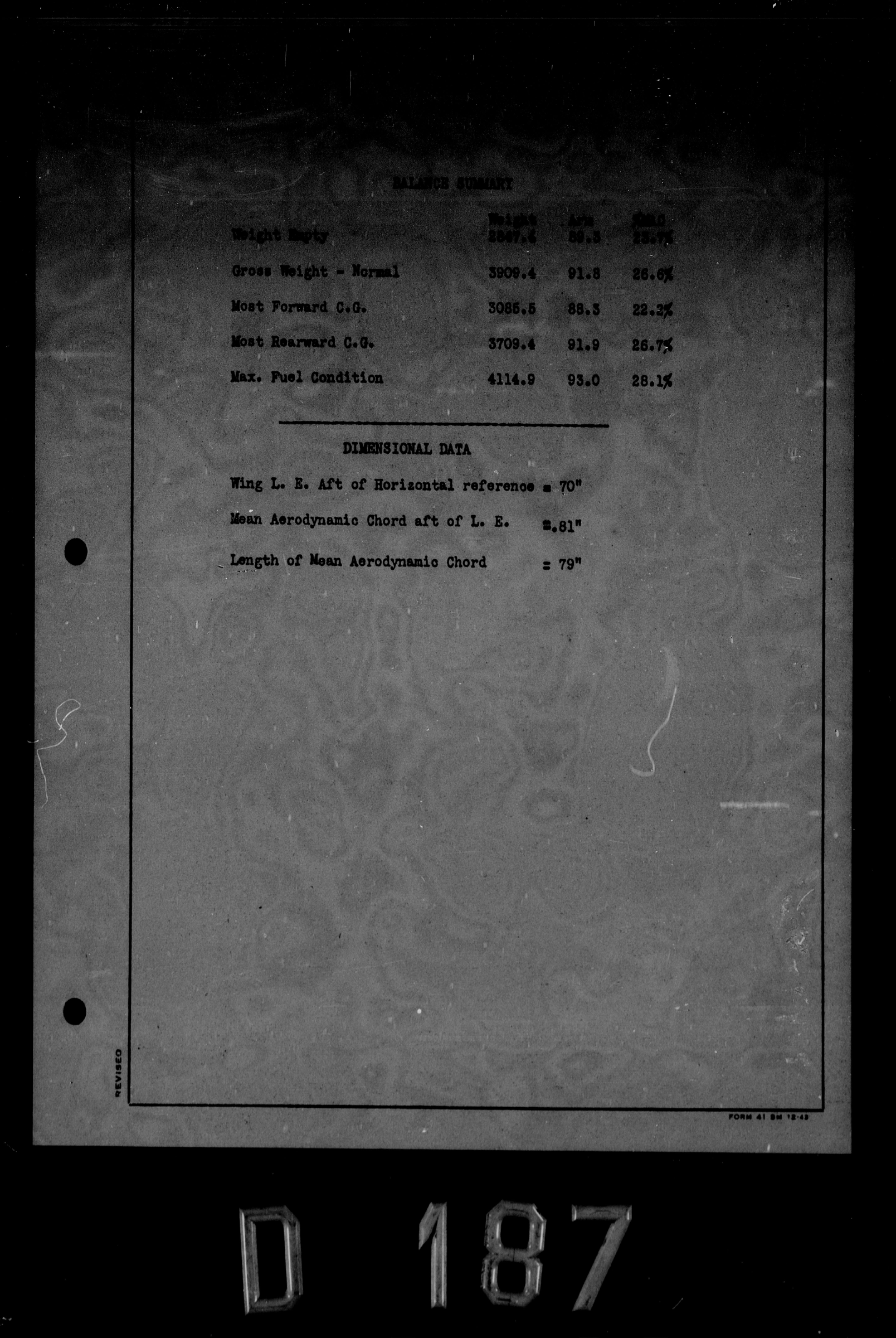 Sample page 6 from AirCorps Library document: Actual Weight and Balance for Model AT-19