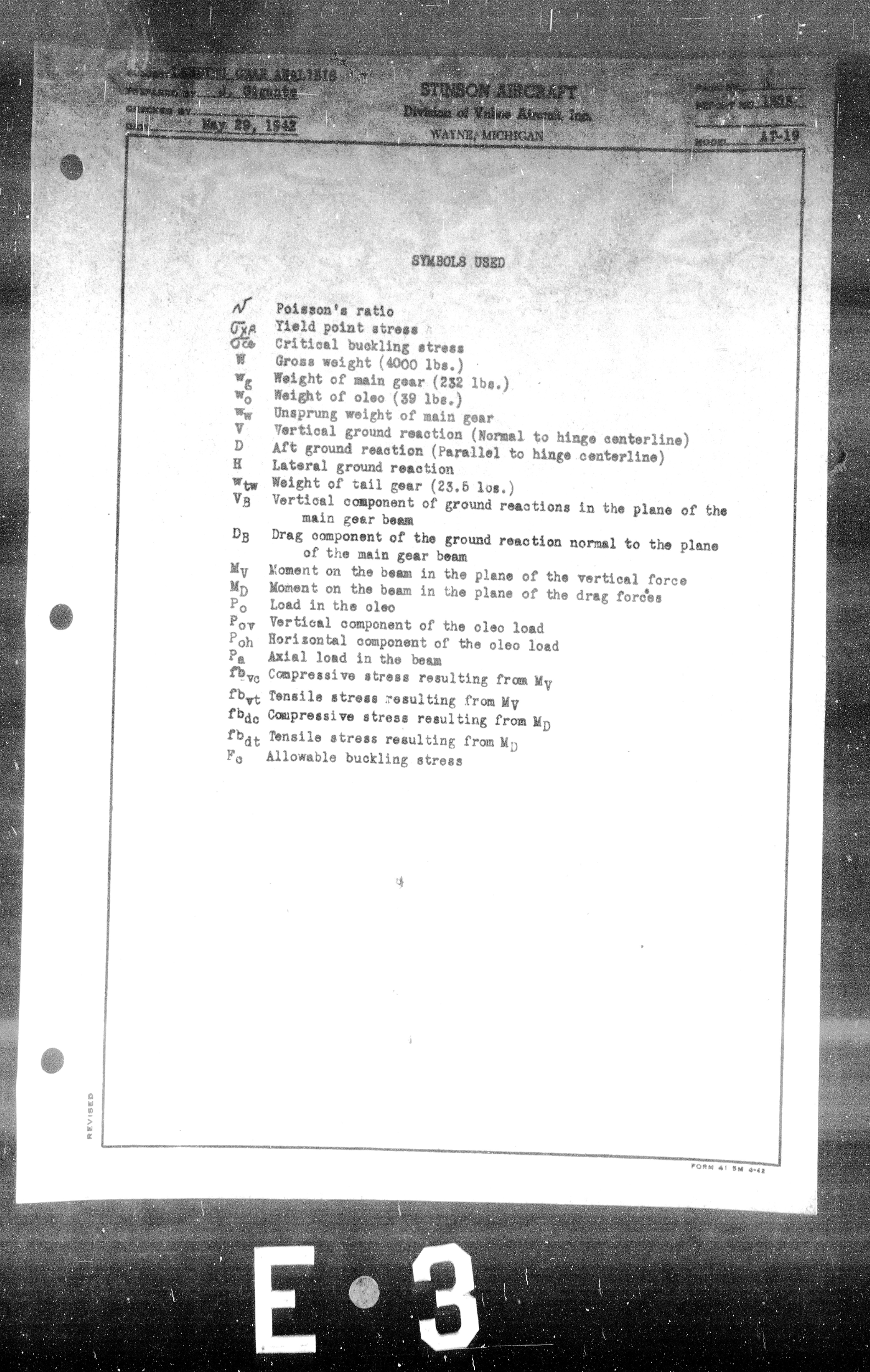 Sample page 7 from AirCorps Library document: Landing Gear Analysis for Model AT-19