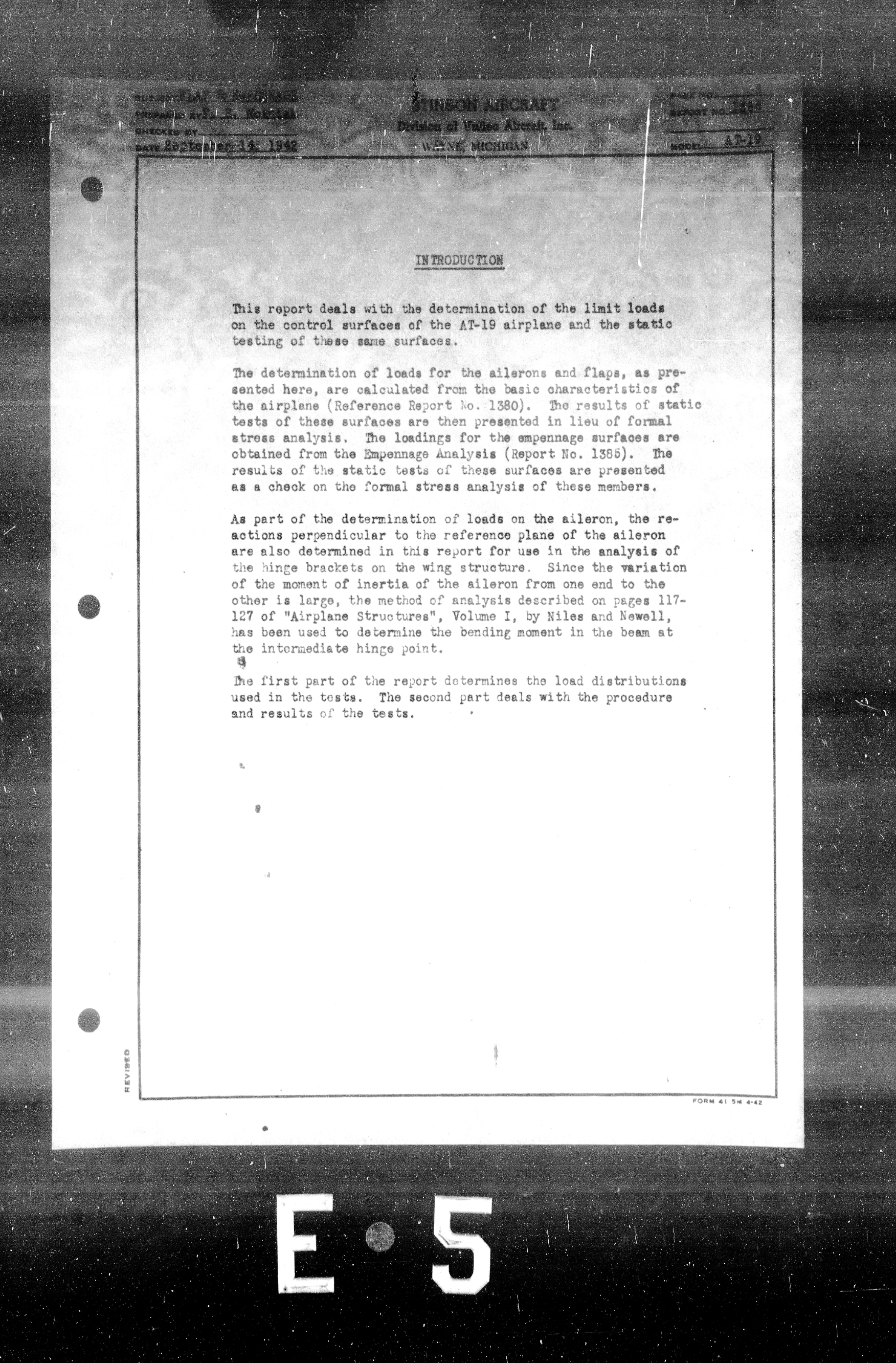 Sample page 5 from AirCorps Library document: Static Tests of Ailerons, Flaps, and Vertical and Horizontal Tail Surfaces for the V-77