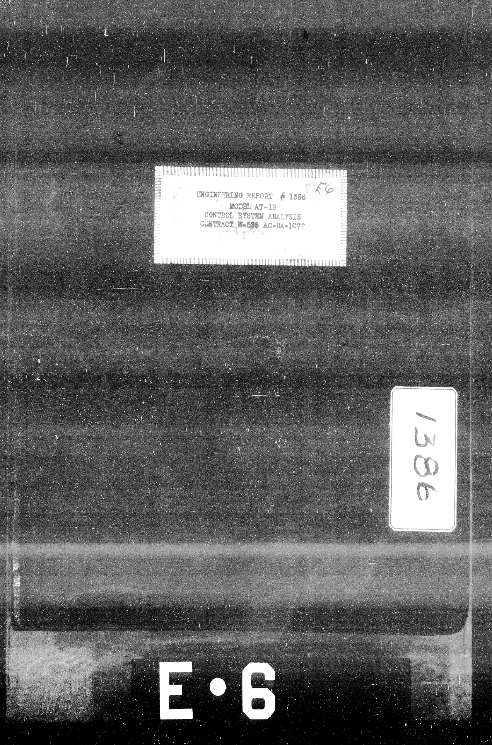 Sample page 1 from AirCorps Library document: Control System Analysis for Model AT-19 