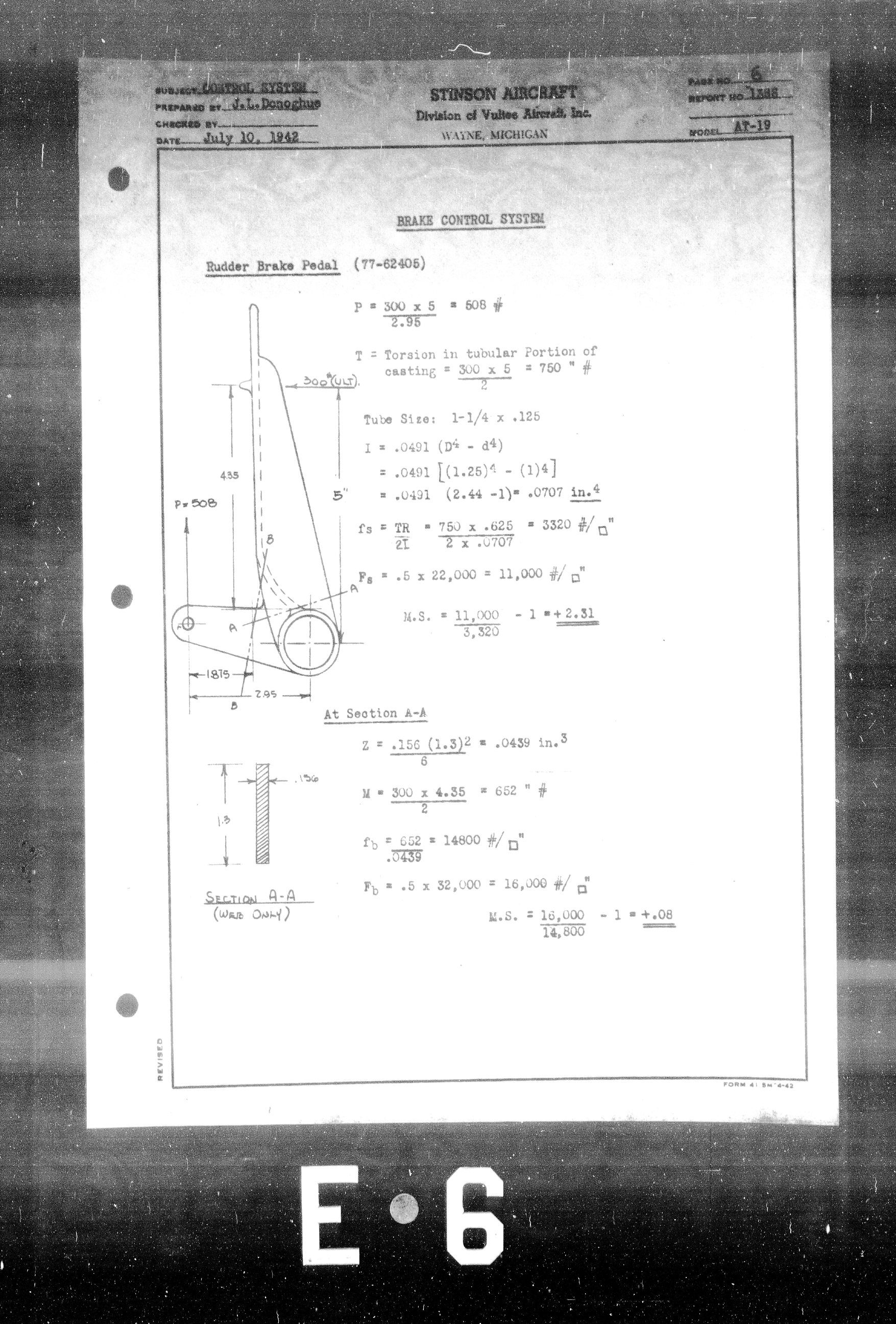 Sample page 7 from AirCorps Library document: Control System Analysis for Model AT-19 
