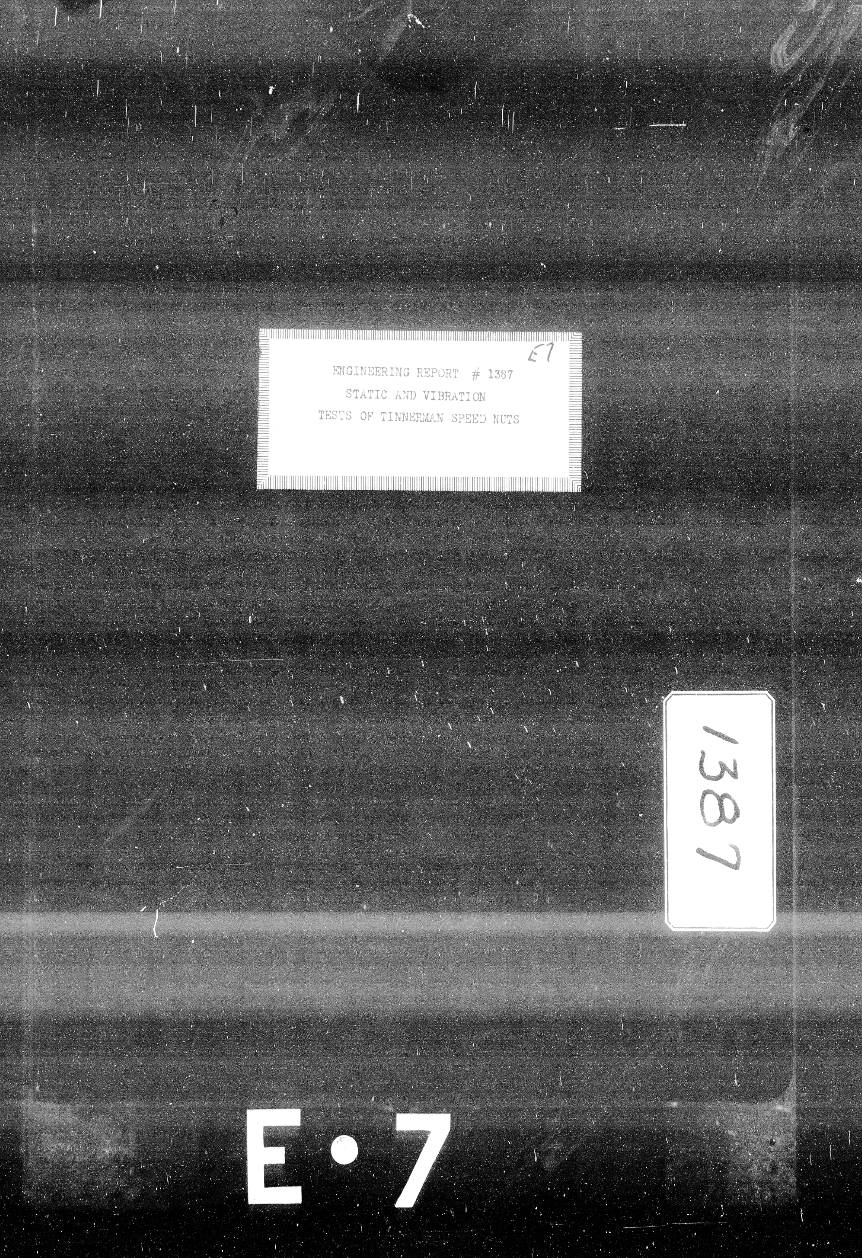 Sample page 1 from AirCorps Library document: Static and Vibration Tests of Tinnerman Speed Nuts
